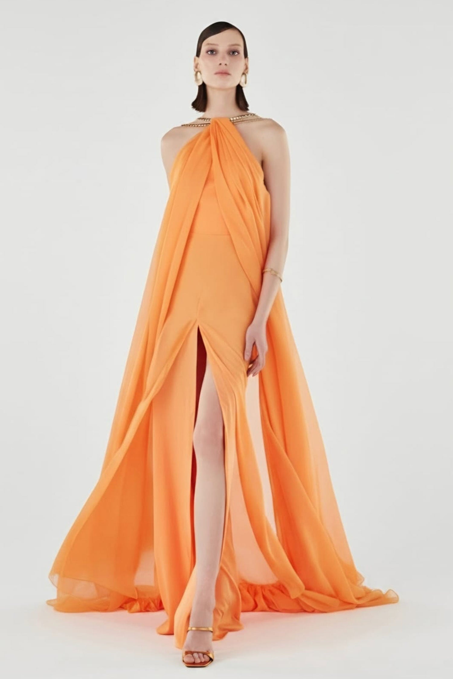 Chiffon Halter Neck Dress