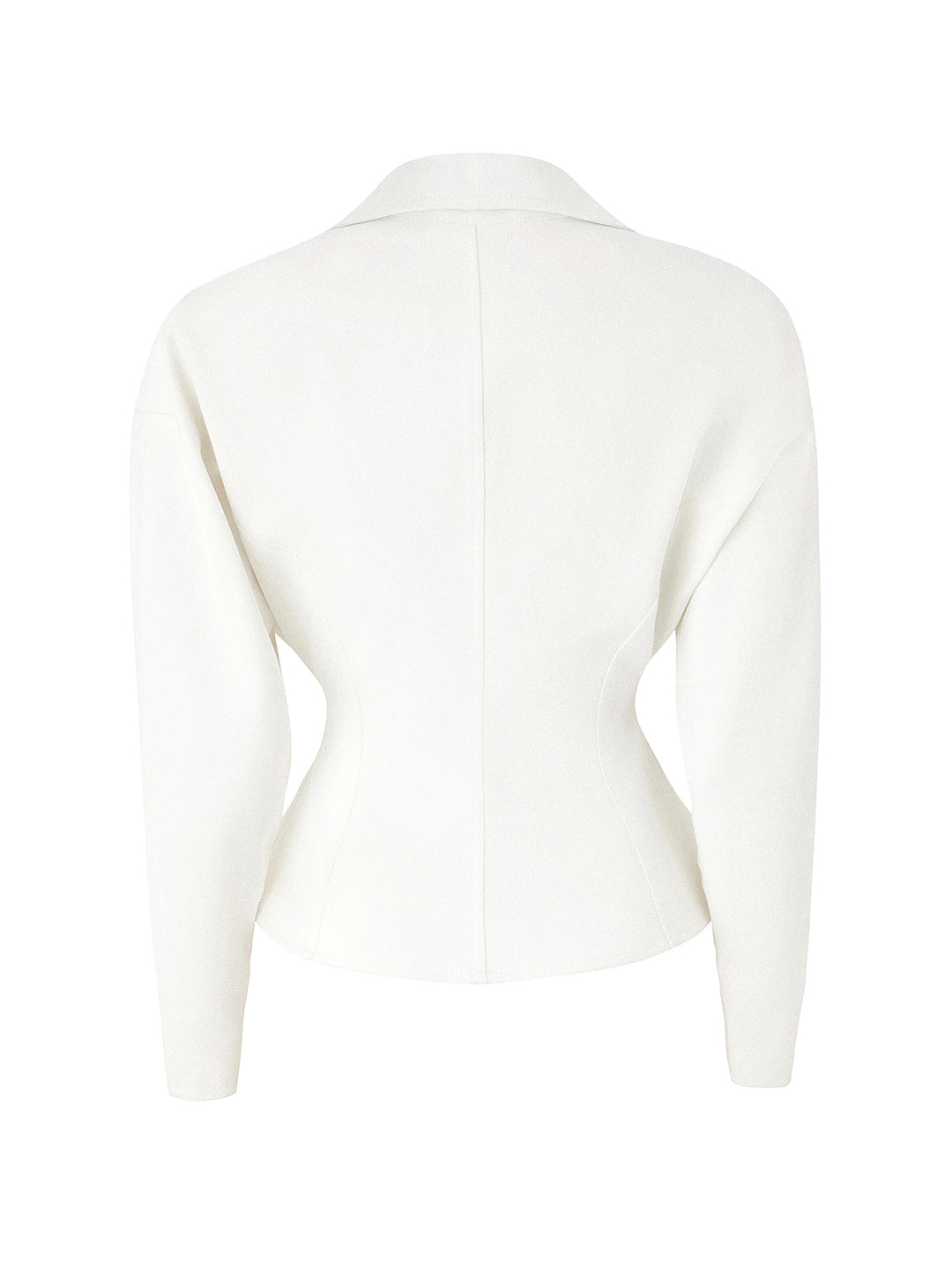 White Tailored Blazer with Removable Shoulder Pads