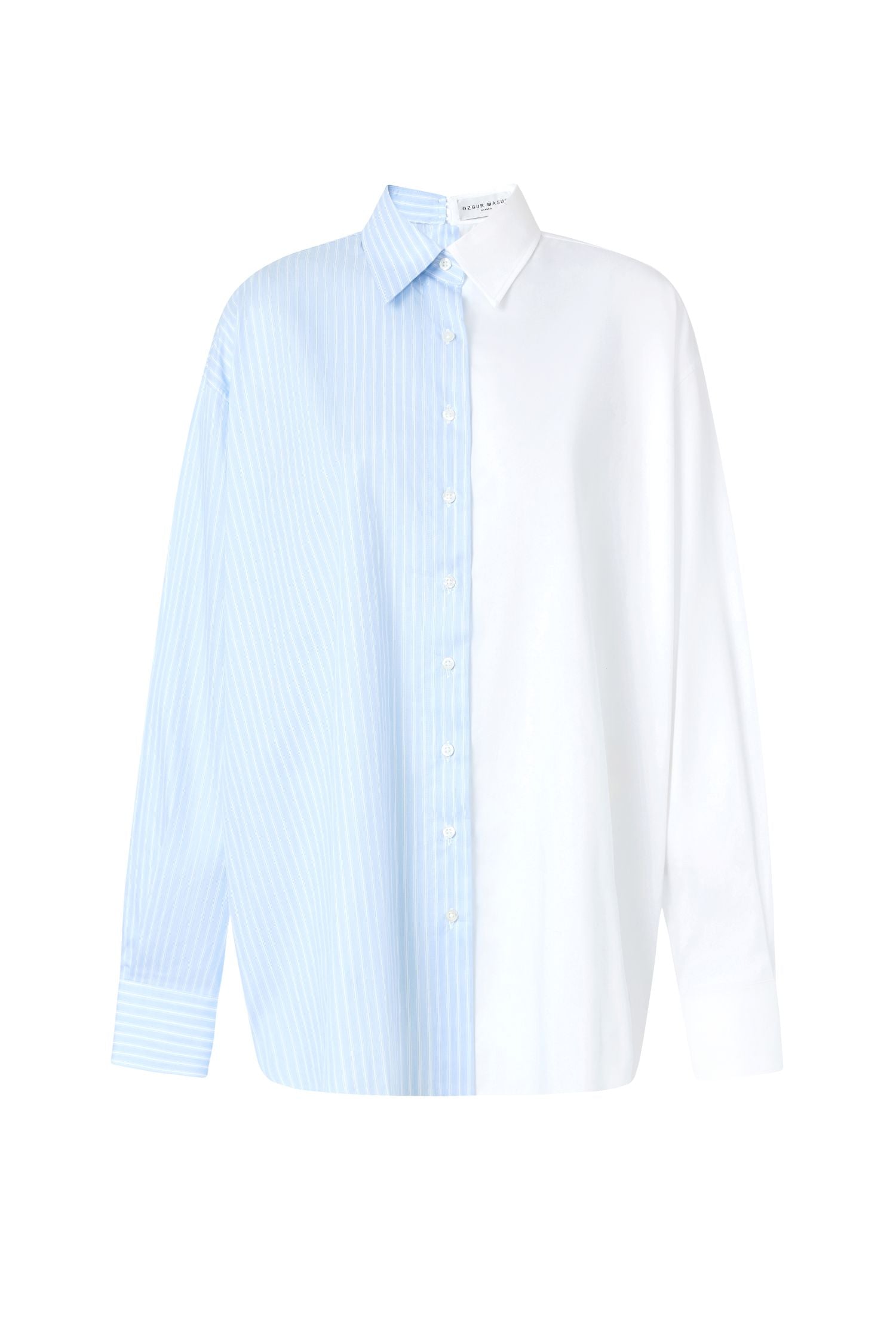 Reversible Relaxed-Fit, Button-Down Blue Striped Poplin Shirt