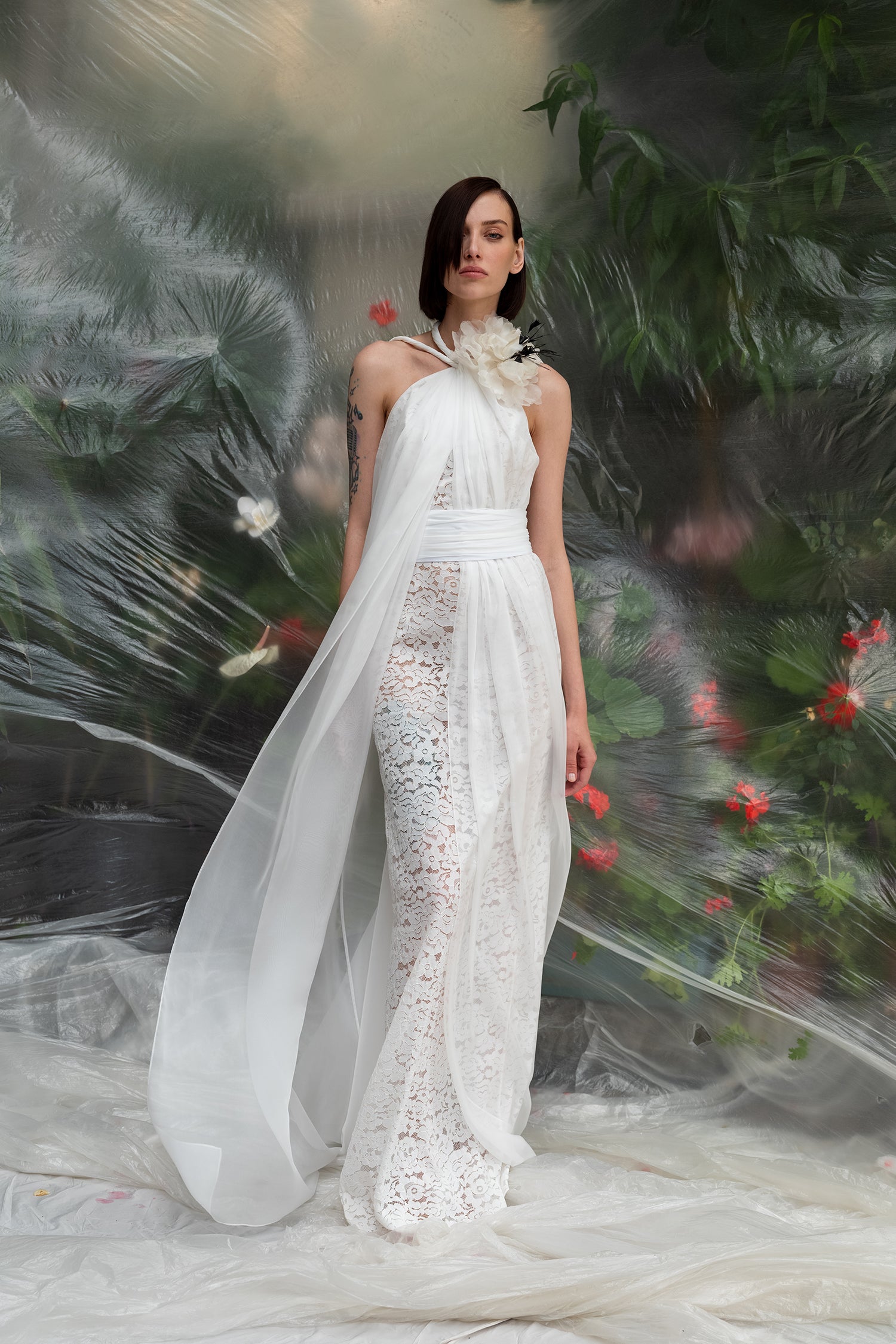 Halter Neck Lace Gown Halter Neck Lace Gown
