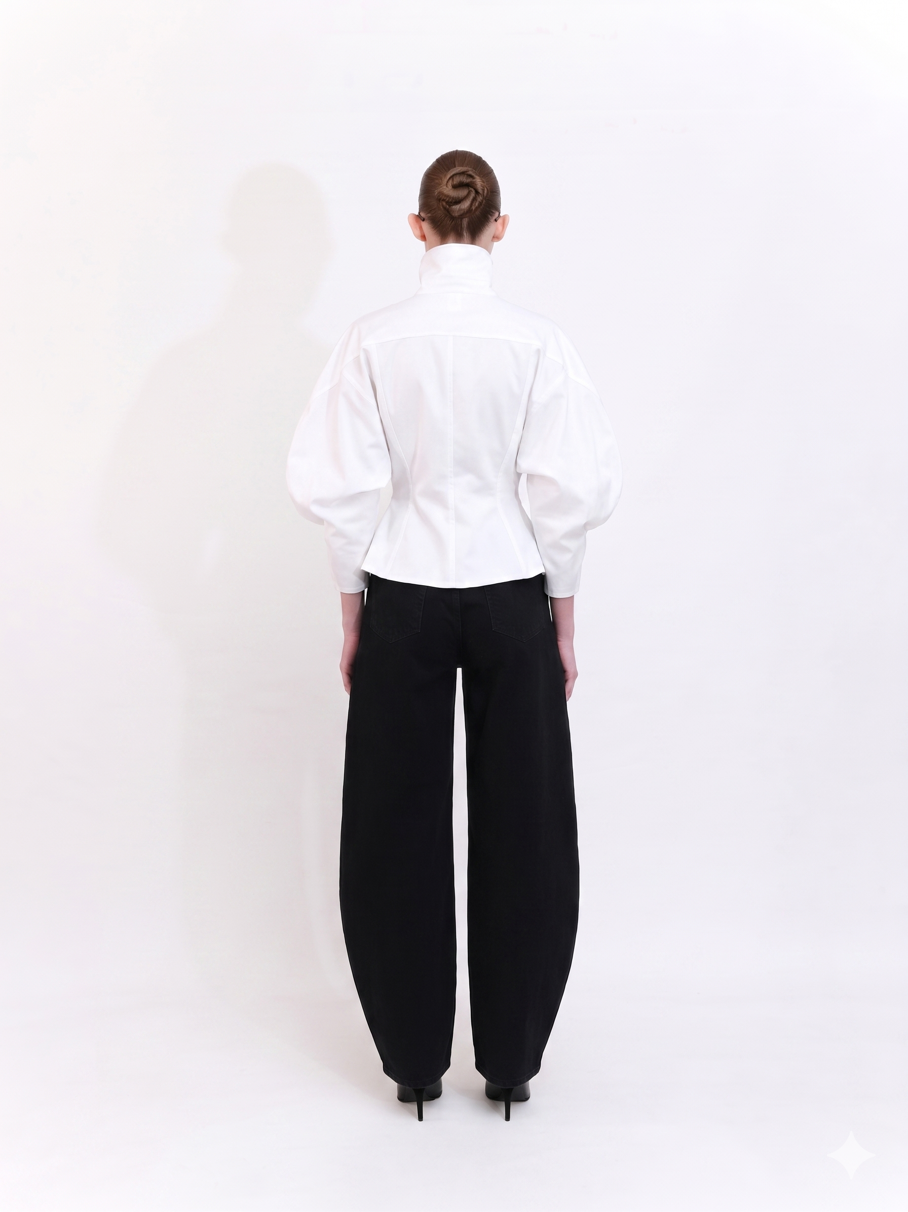 White Tailored Blazer with Removable Shoulder Pads