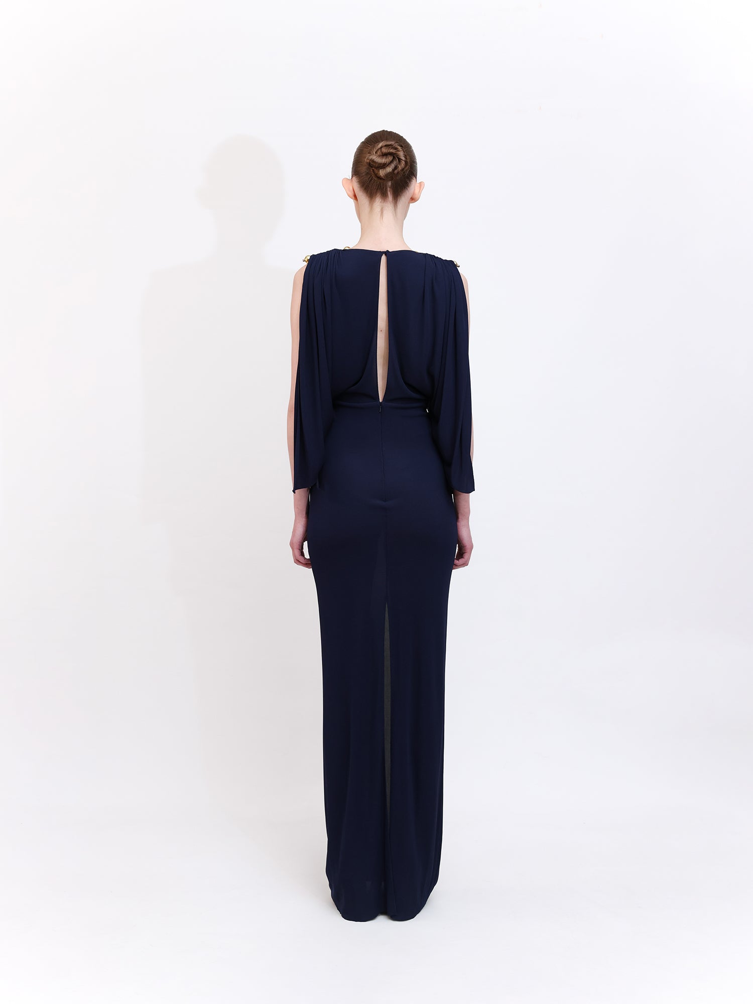 Navy V-Neck Maxi Dress