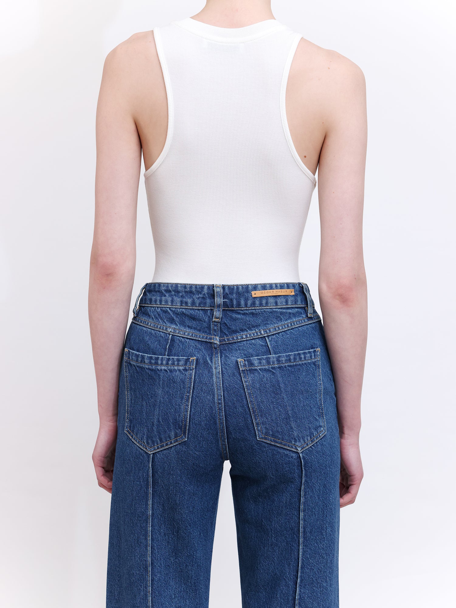 Blue Straight-Cut Denim Jeans