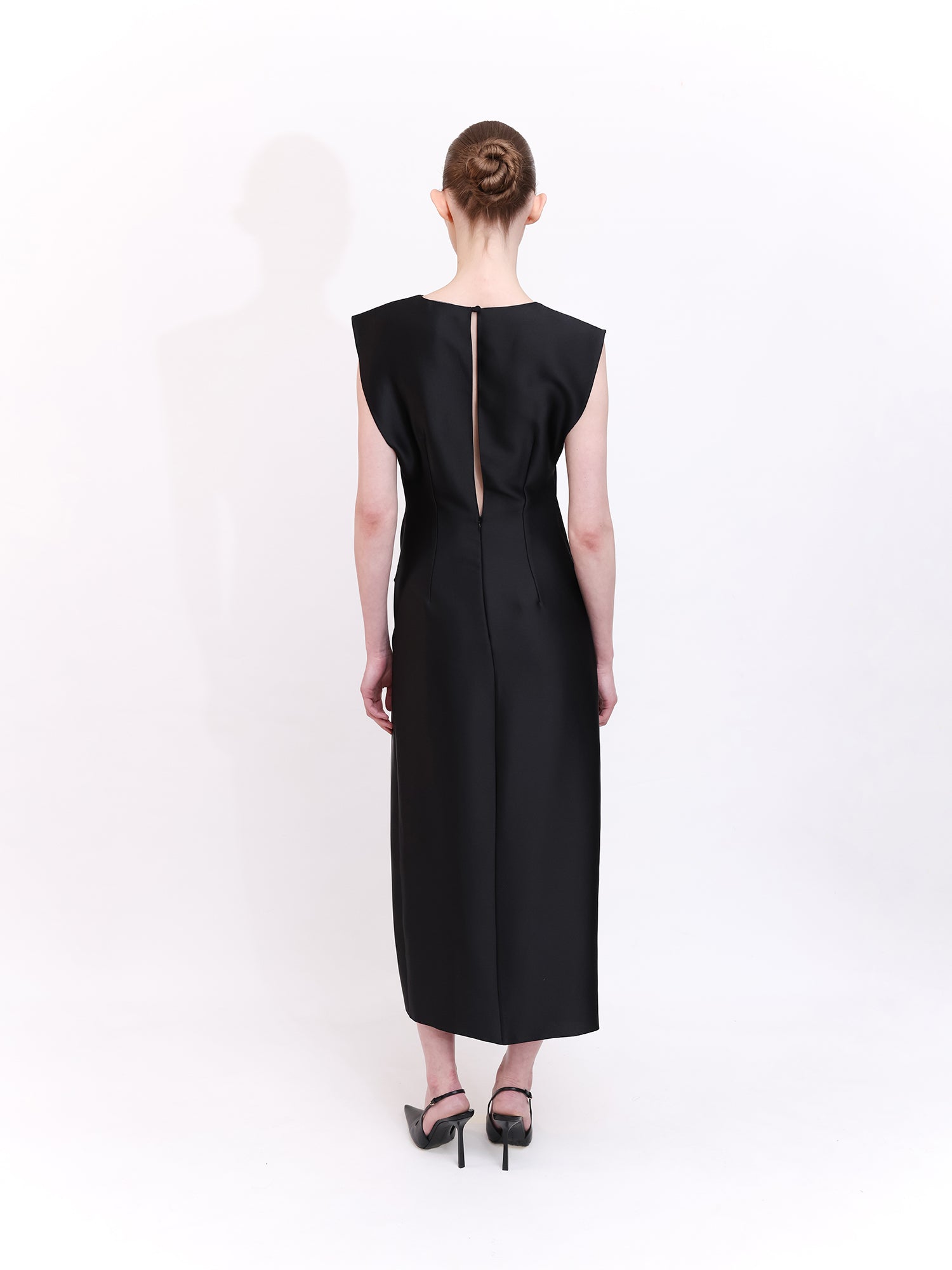 Midi Dress with Pearl Accessory