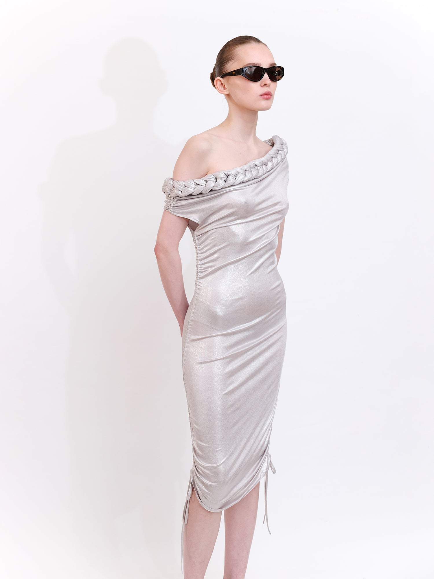 Jersey Dress with Ruched Detailing