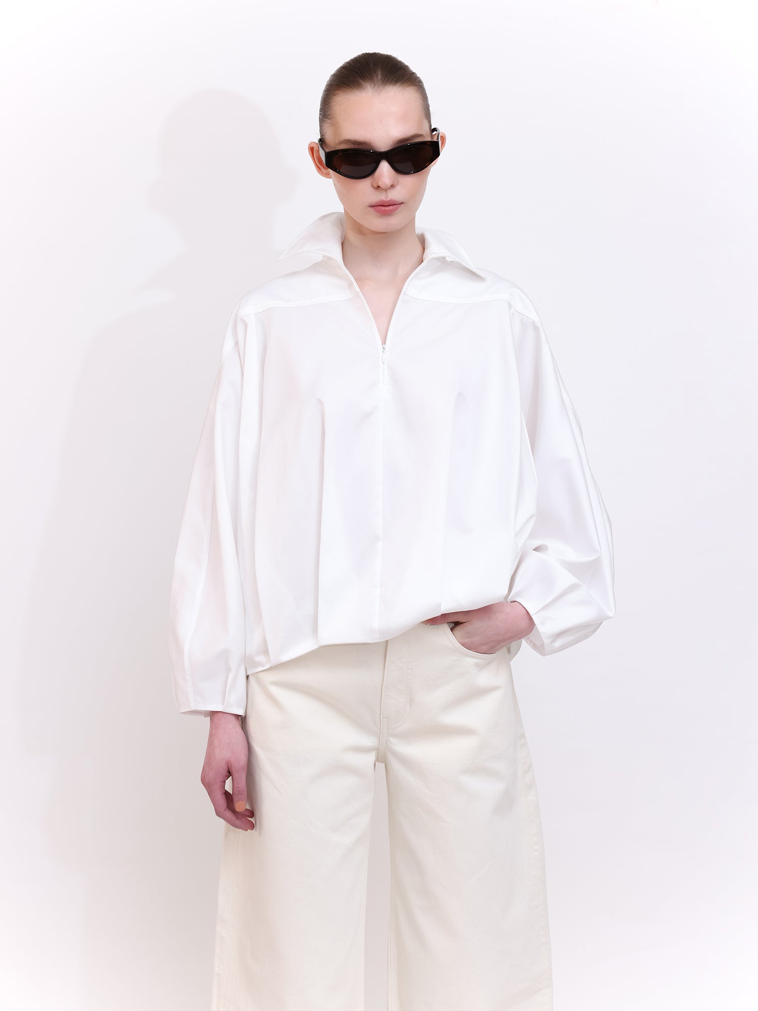 Poplin Shirt with Balloon Fit