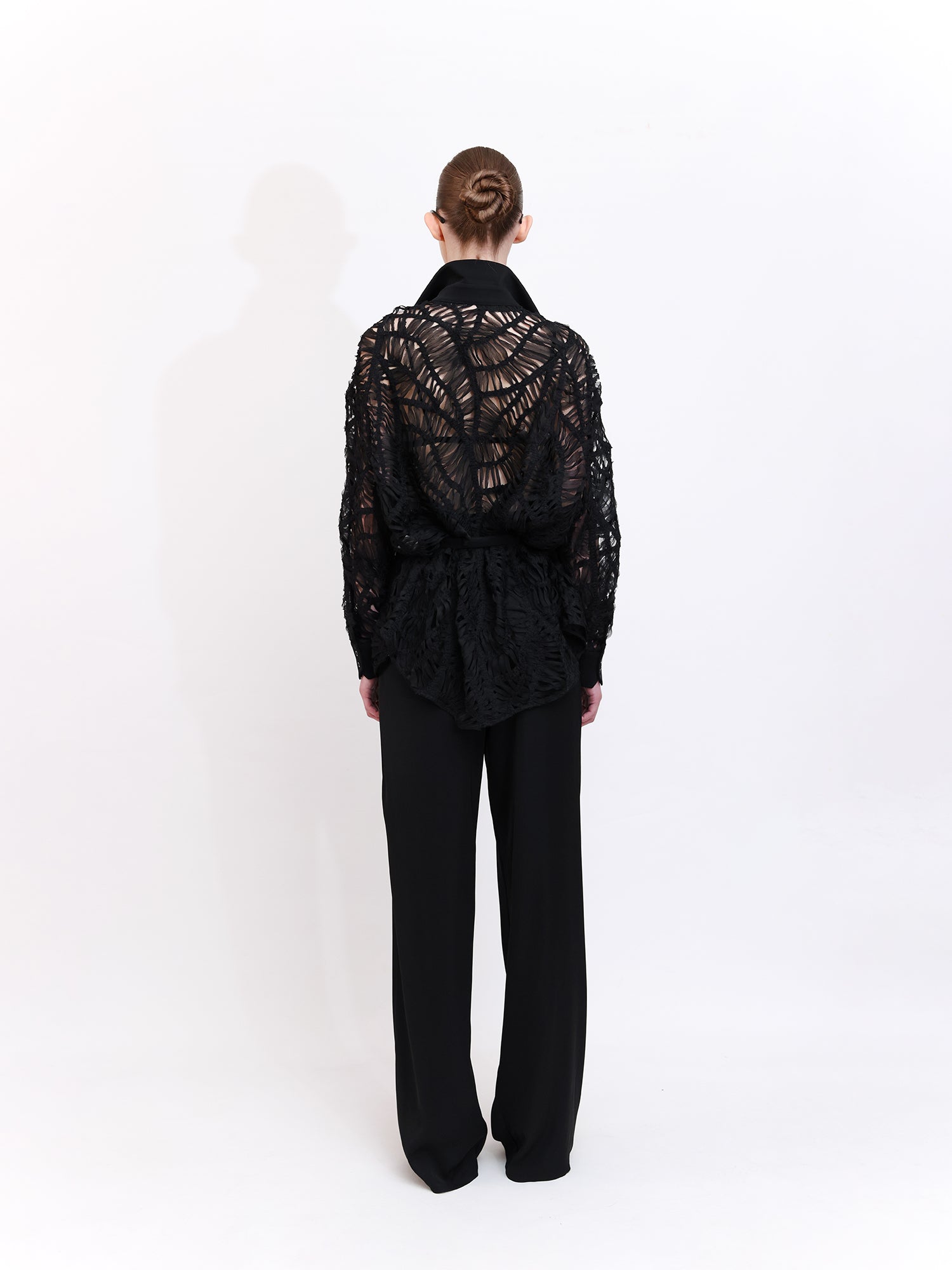 Black Sheer Lace Shirt