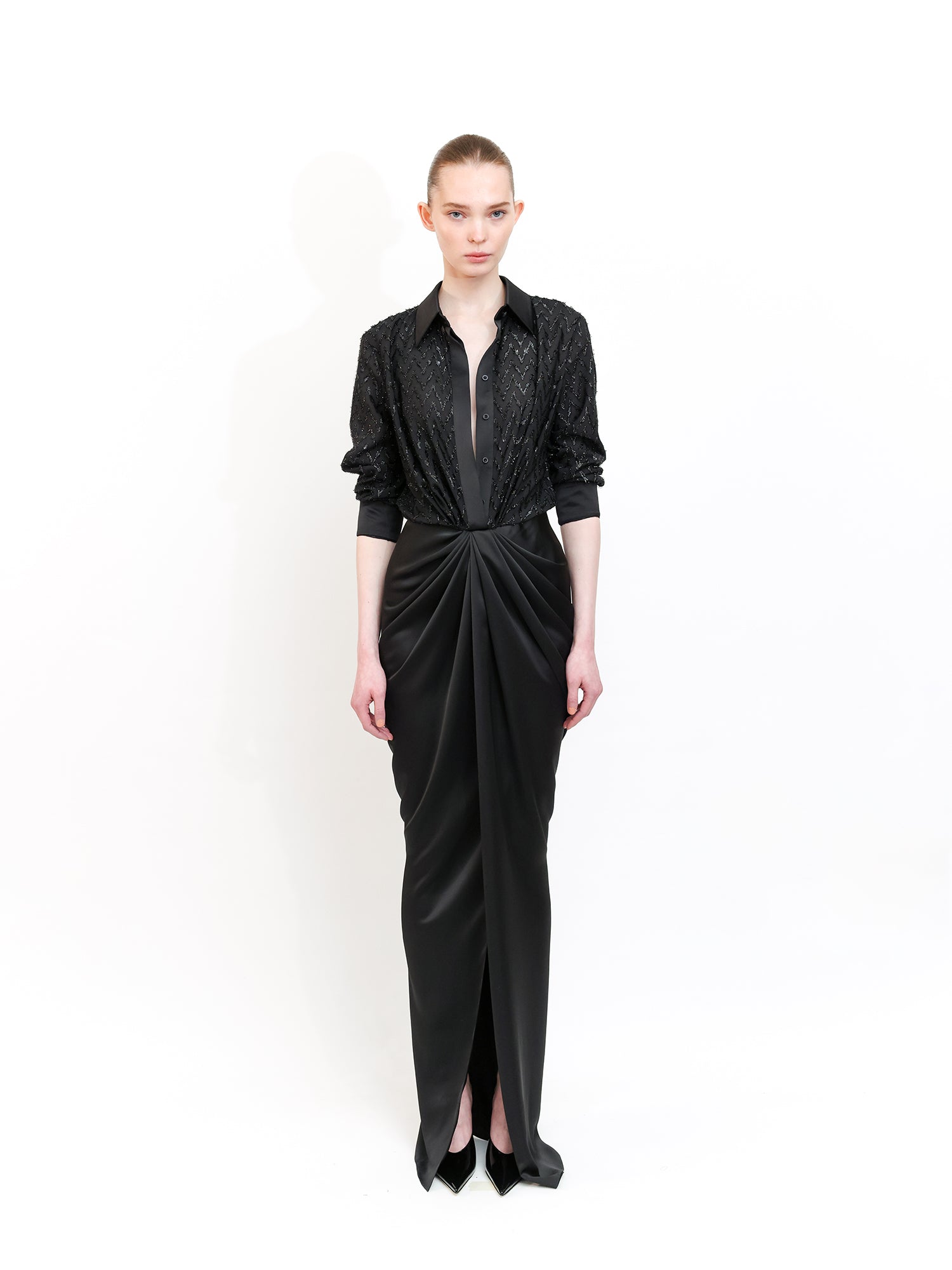 Signature Shirt Dress with Slit Detail