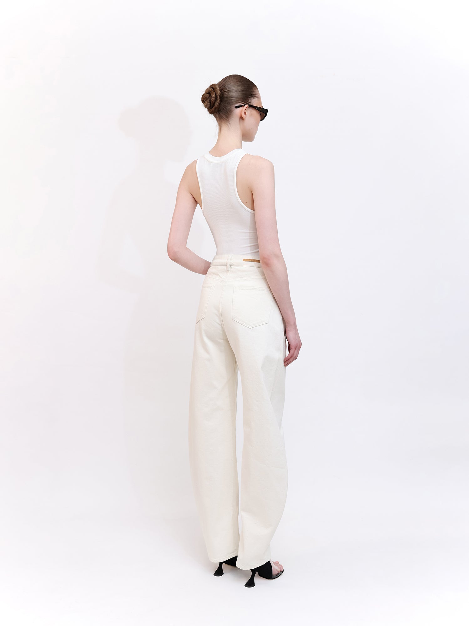 Barrel-Leg Denim Pants