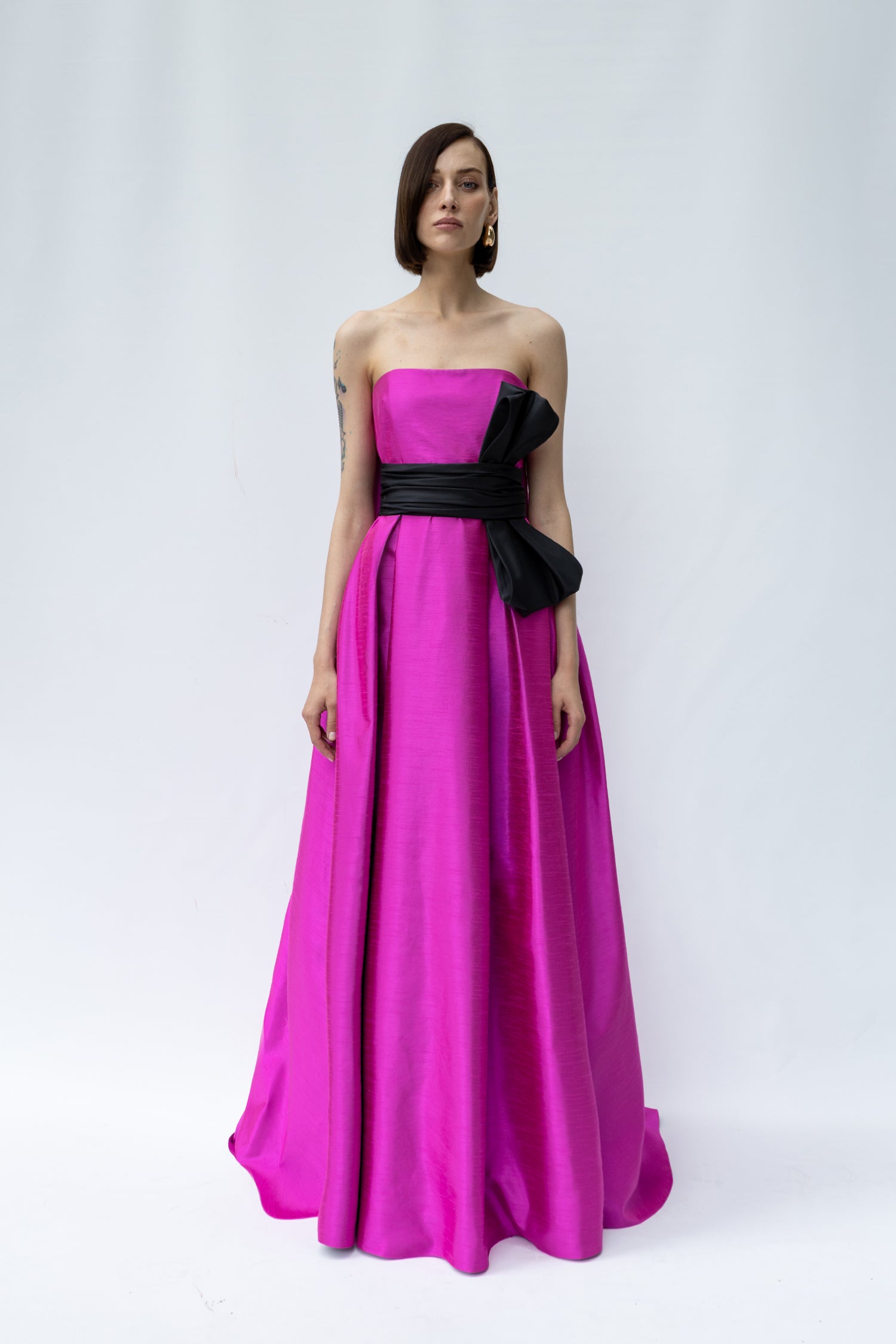 Shantung Gown which Fitted From Waist