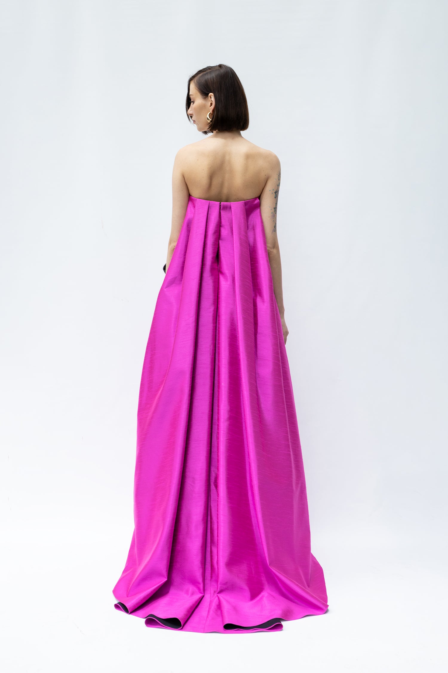 Shantung Gown which Fitted From Waist