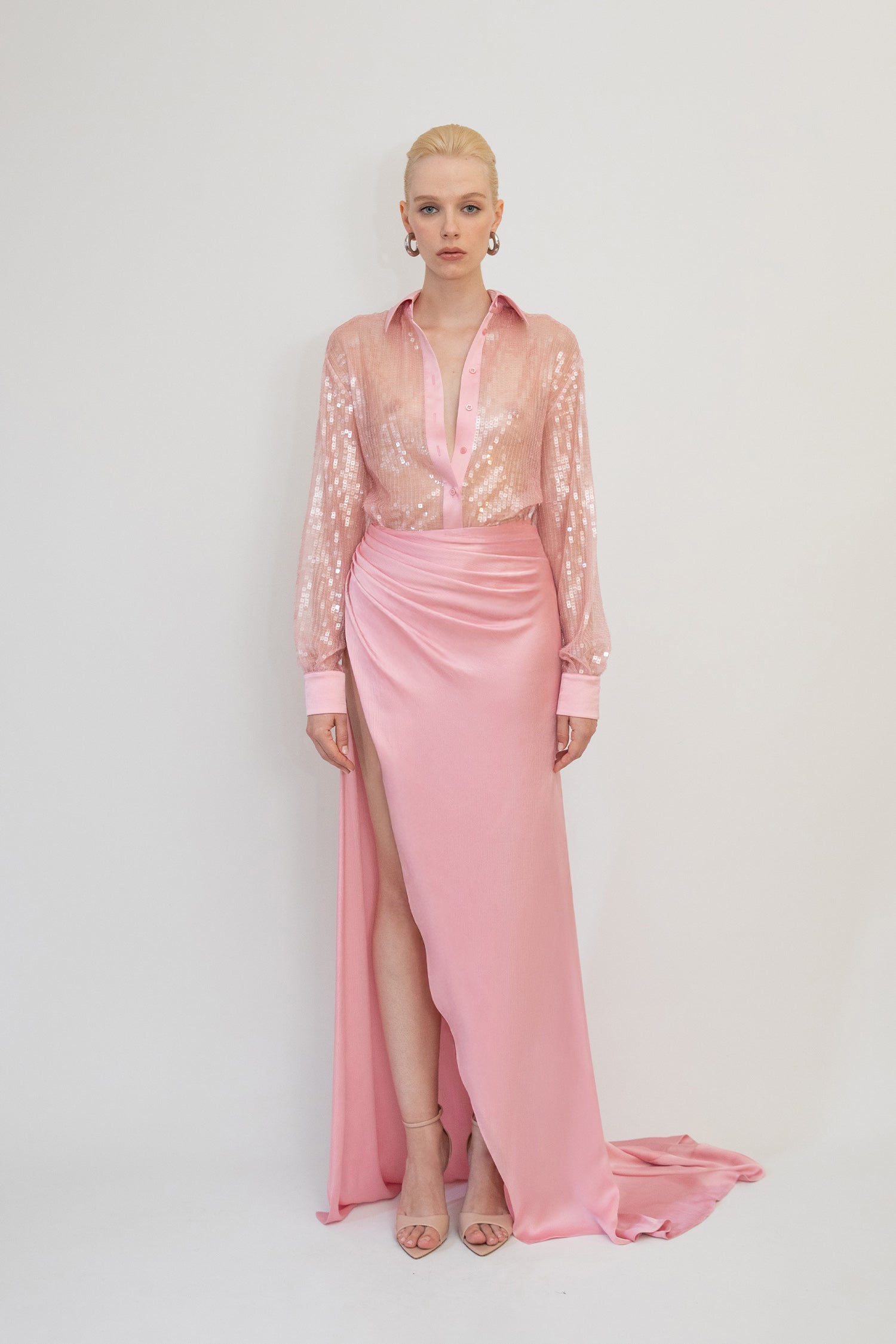 Sequined Shirt with Long Sleeves