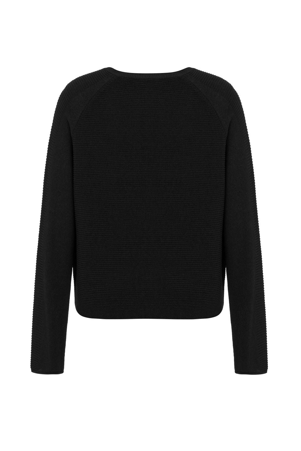 Soft Knit Top with Raglan Cut Sleeve in Black
