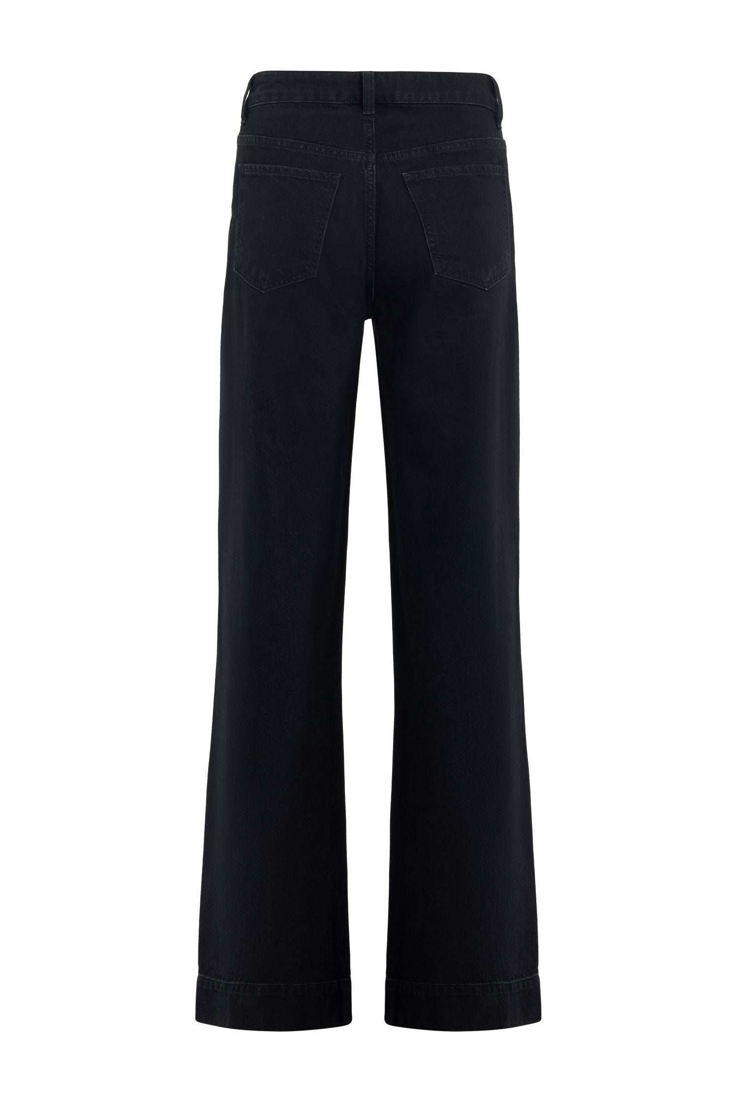 Black Wide-Leg Cut Denim Pants
