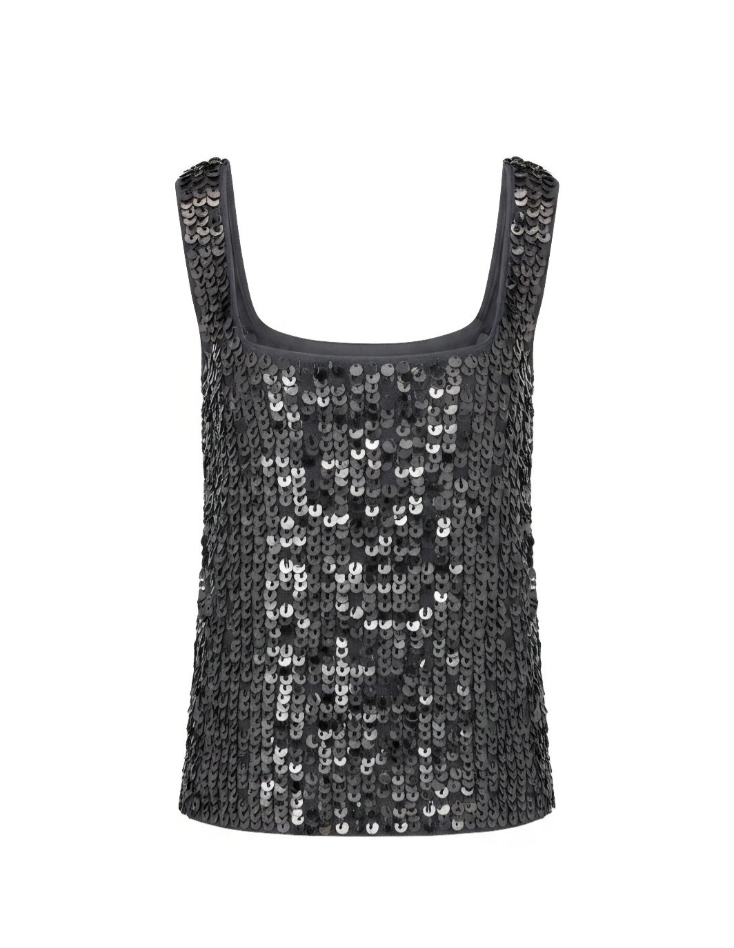Square Neck Sequin-Detail Top