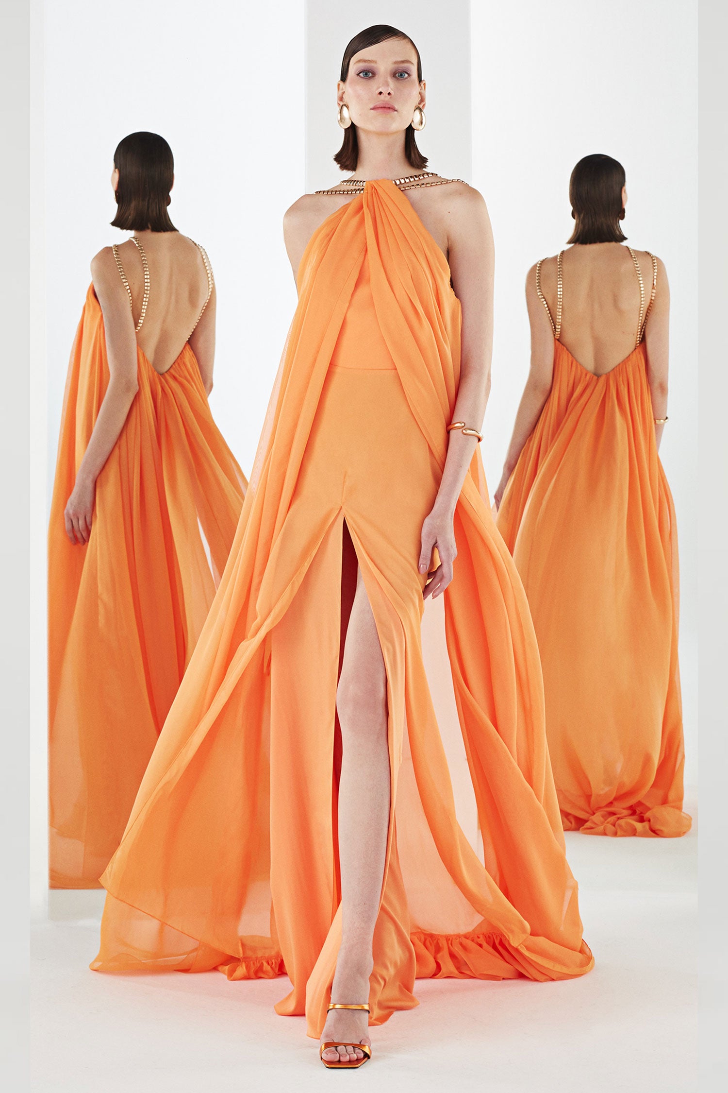 Chiffon Halter Neck Dress