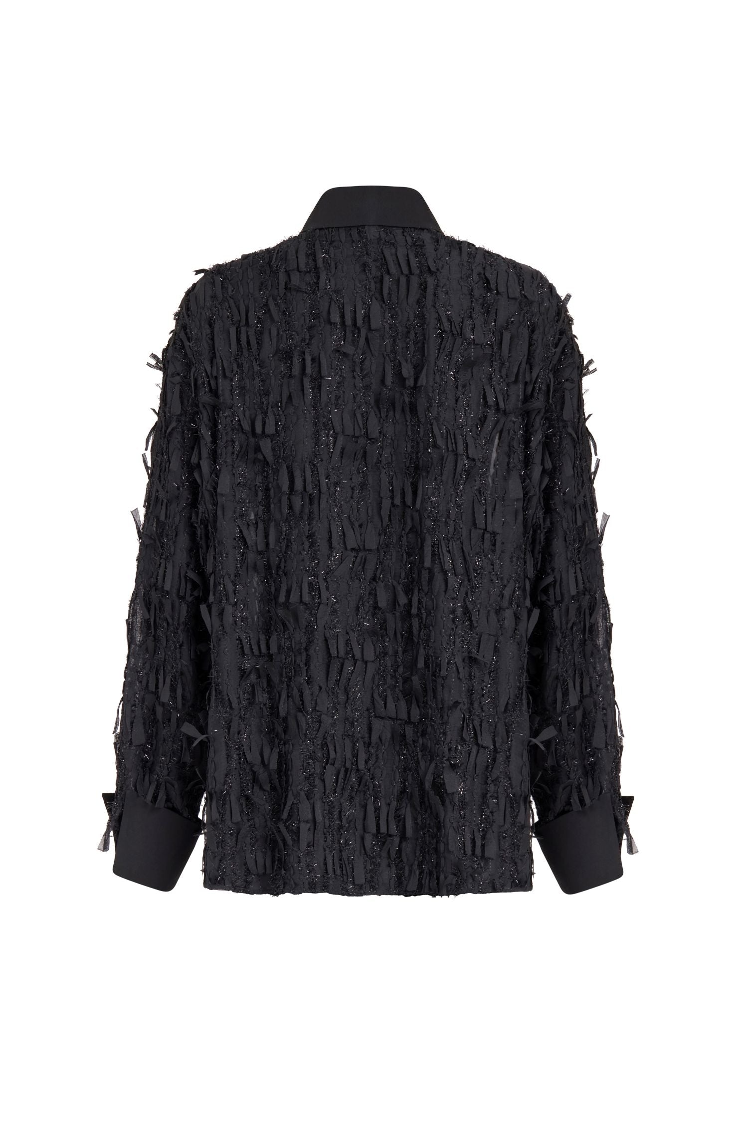 Black Fringe Hem Detail Shirt