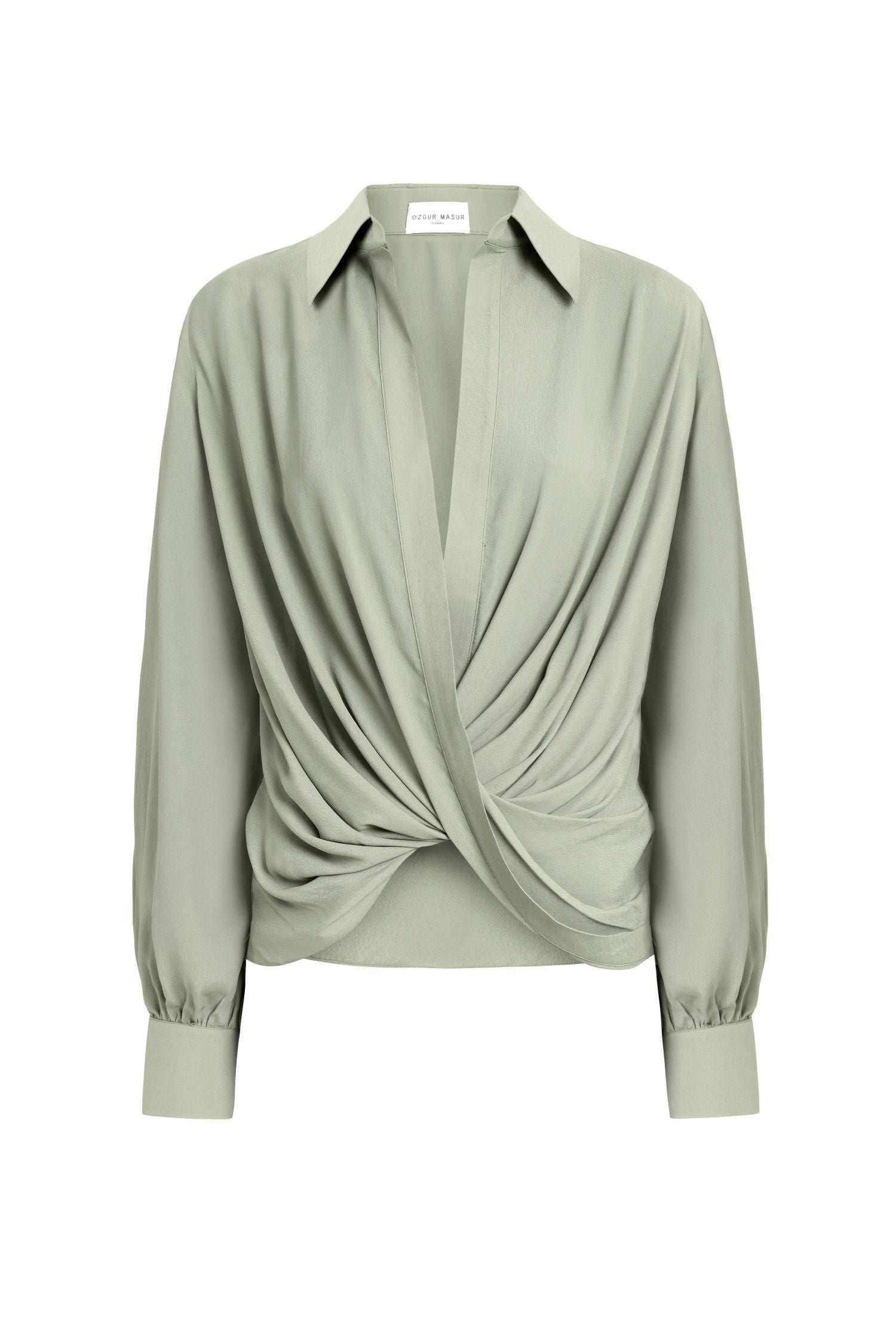 Loose Cut Shirt with a Twist Draped