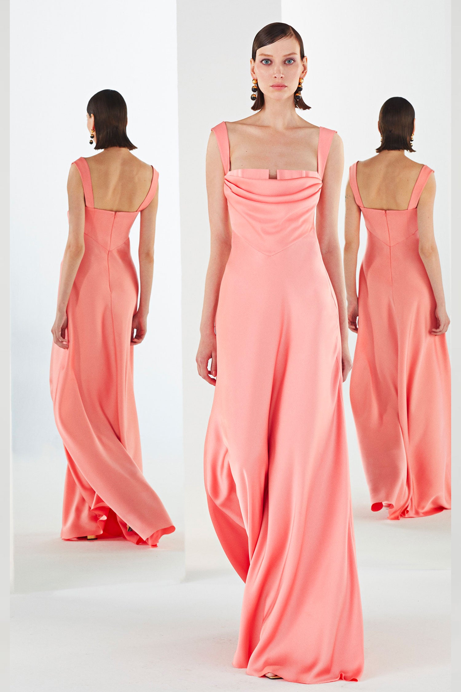 Crepe Dress with Corset Detail