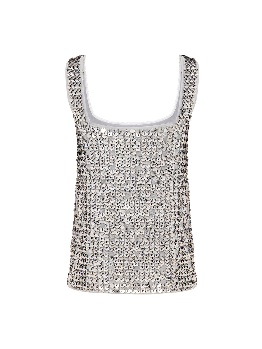 Square Neck Sequin-Detail Top