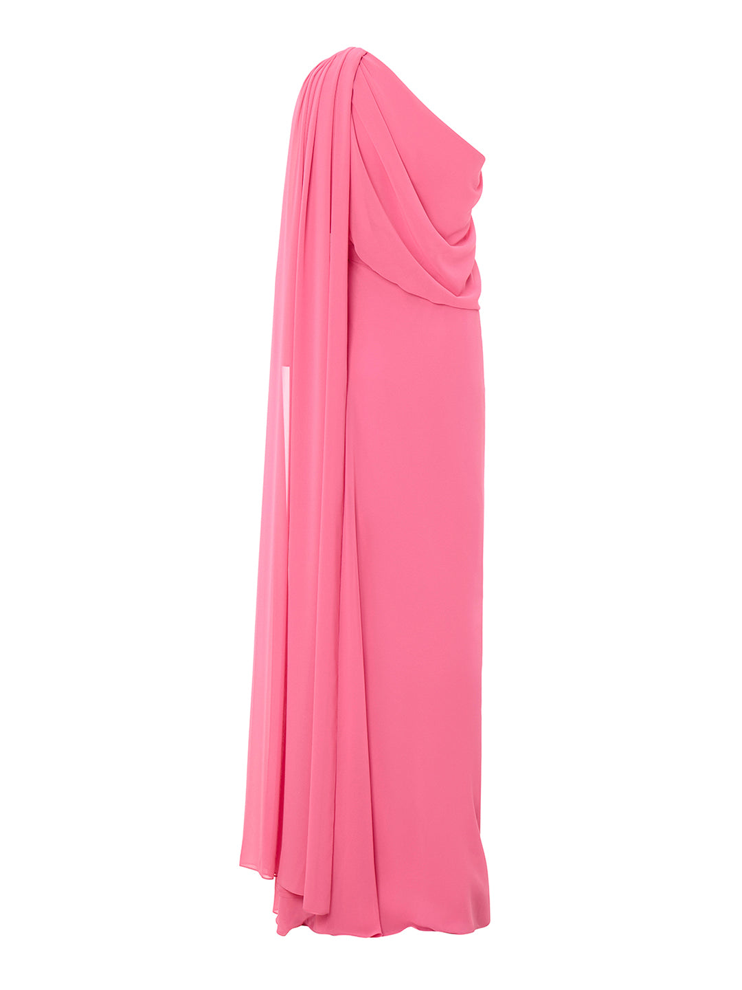 Cape-Detail Crepe Chiffon Dress