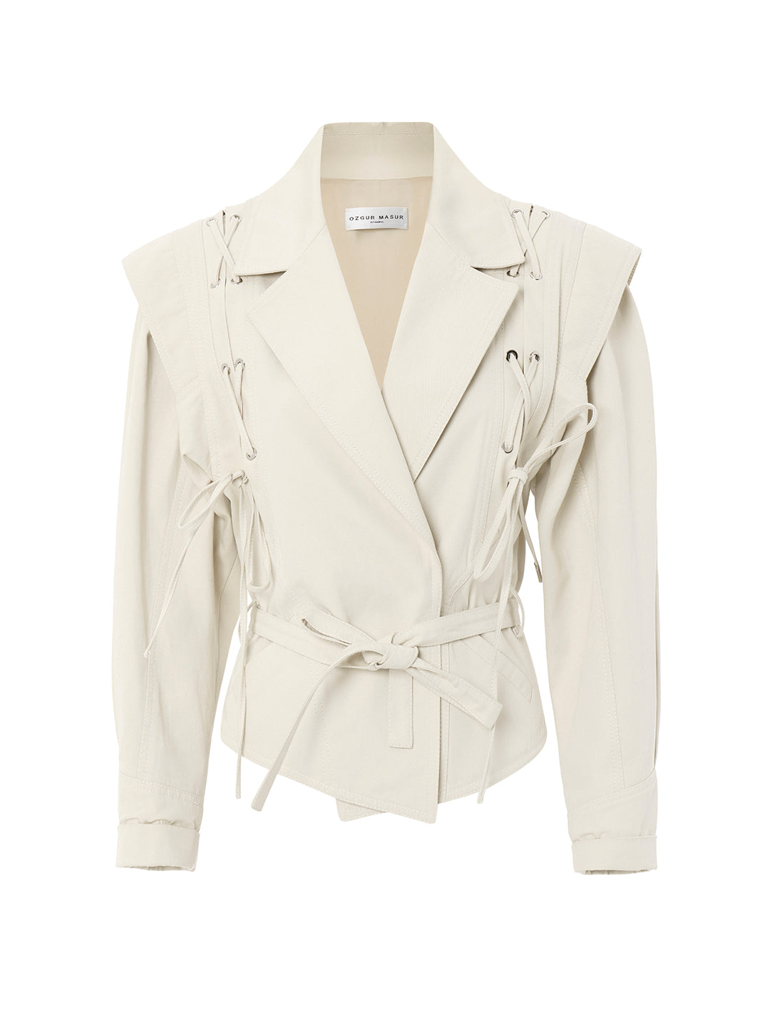 Tailored Blazer with Lace-Up Detail