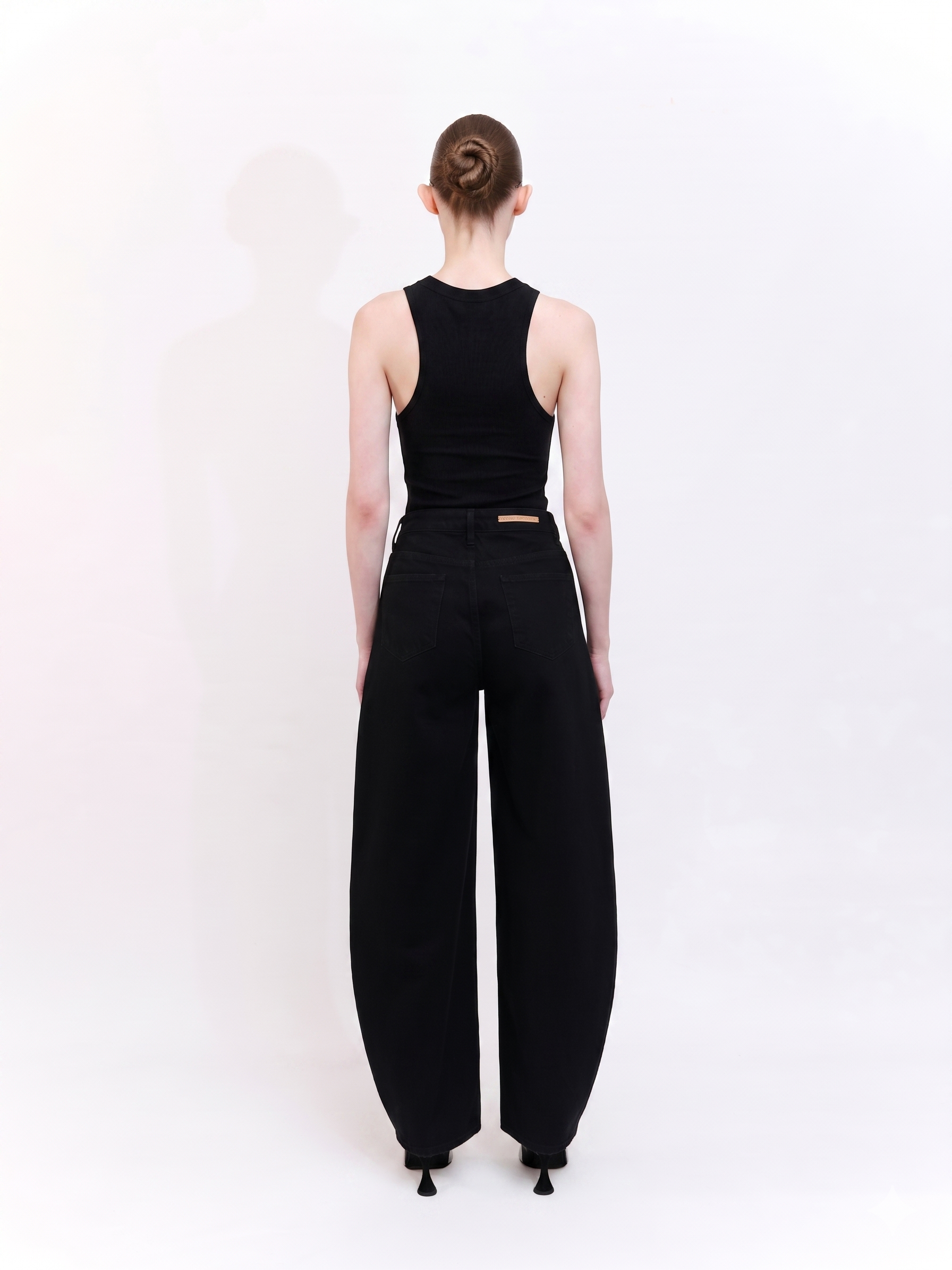 Soft Knit Halter Neck Tank Top in Black