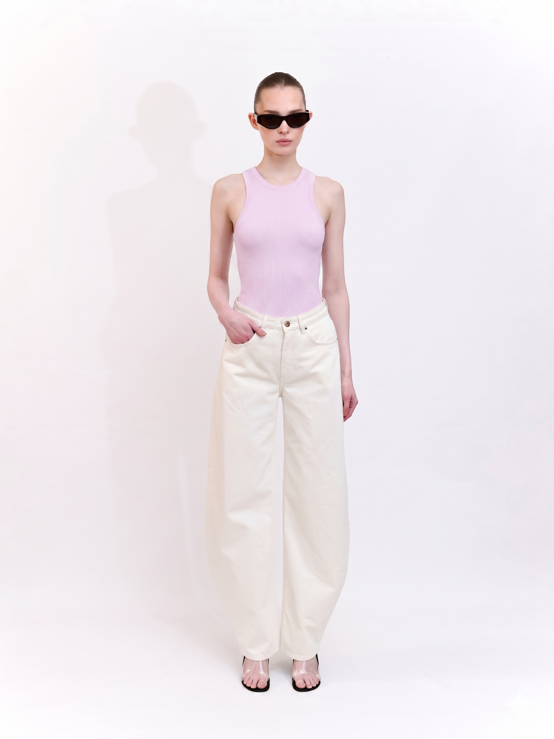 Soft Knit Halter Neck Tank Top in Lavender