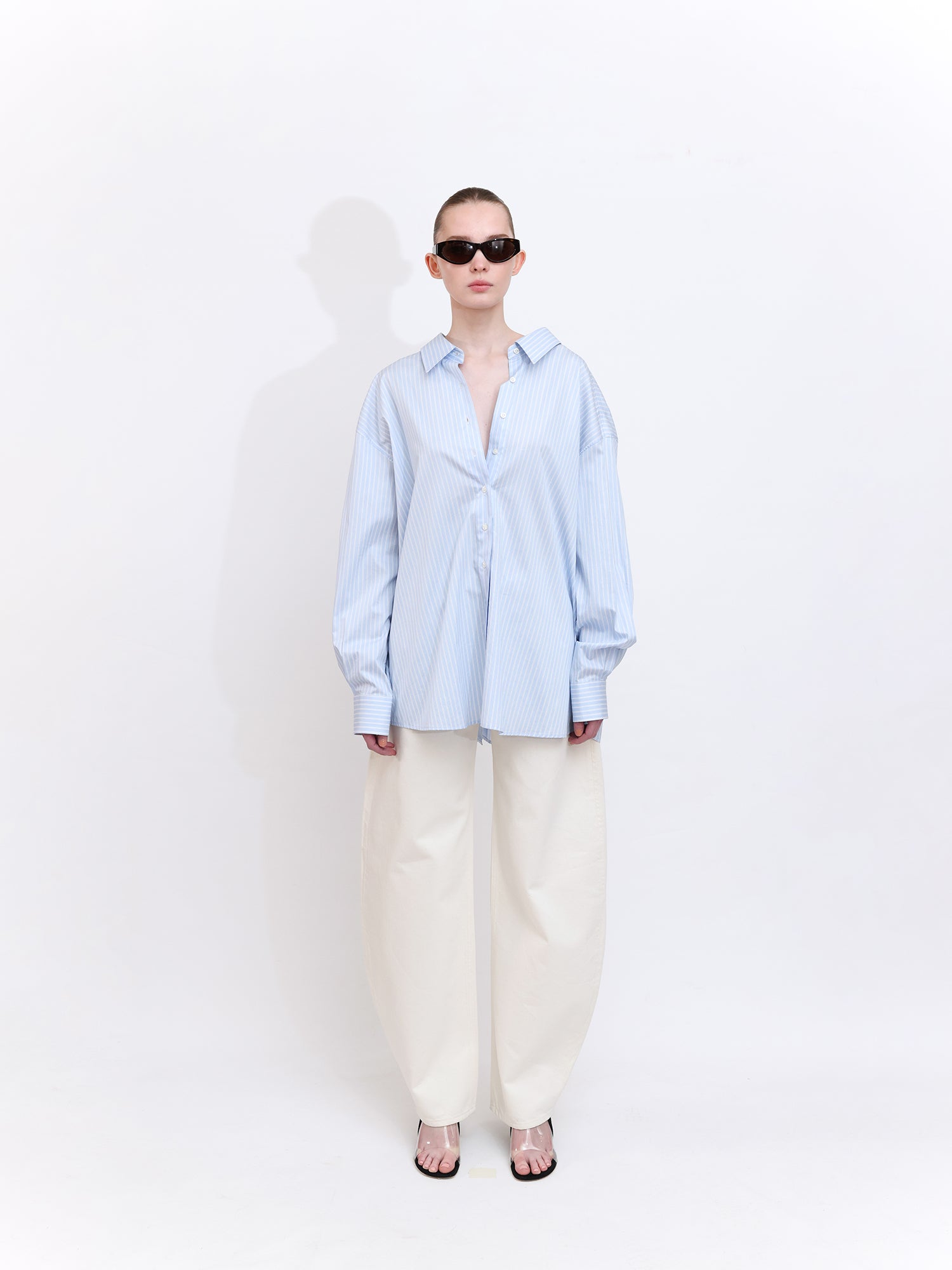 Button-Down Blue Striped Poplin Shirt