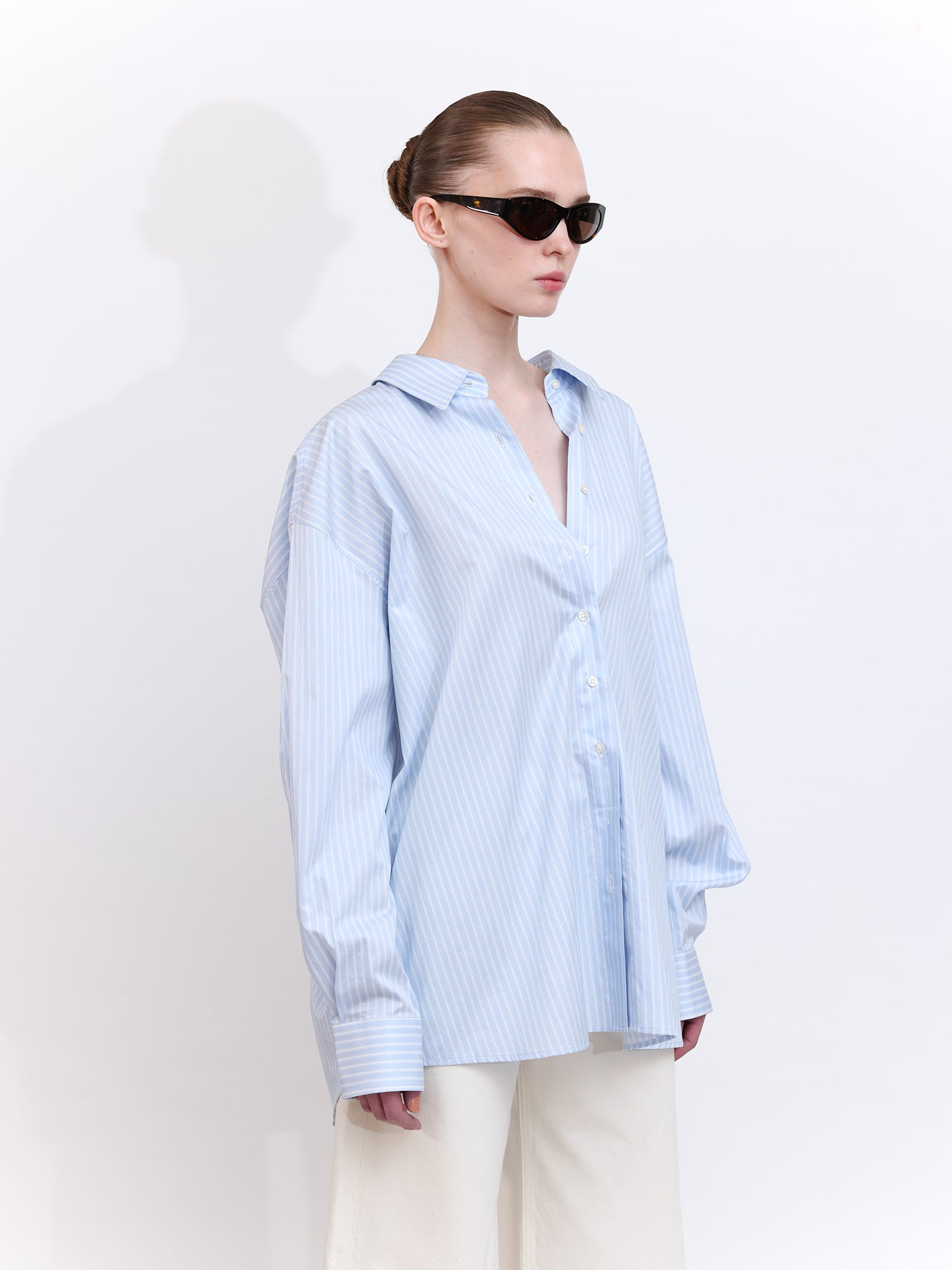 Button-Down Blue Striped Poplin Shirt