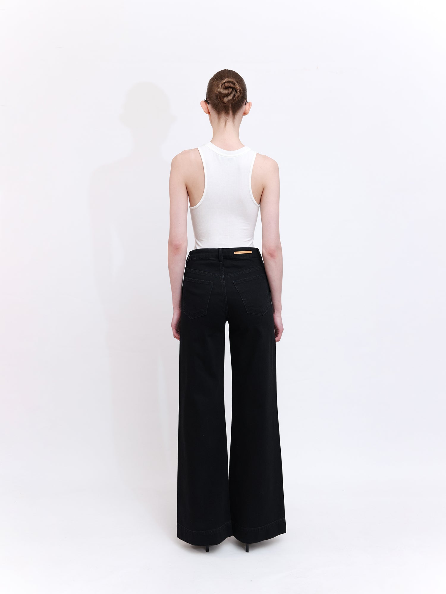 Black Straight-Cut Denim Jeans