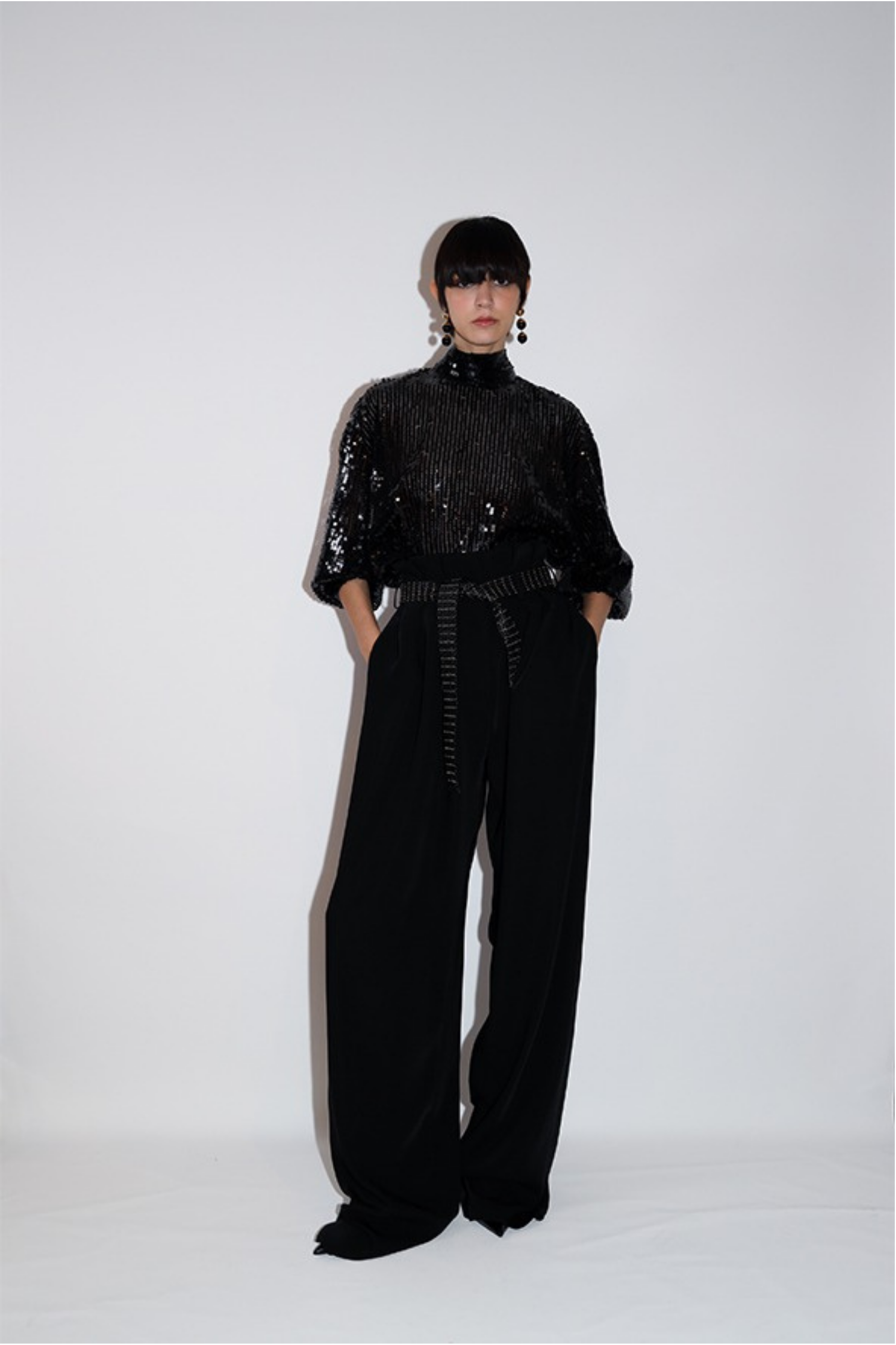 Wide Leg Pants with Belt