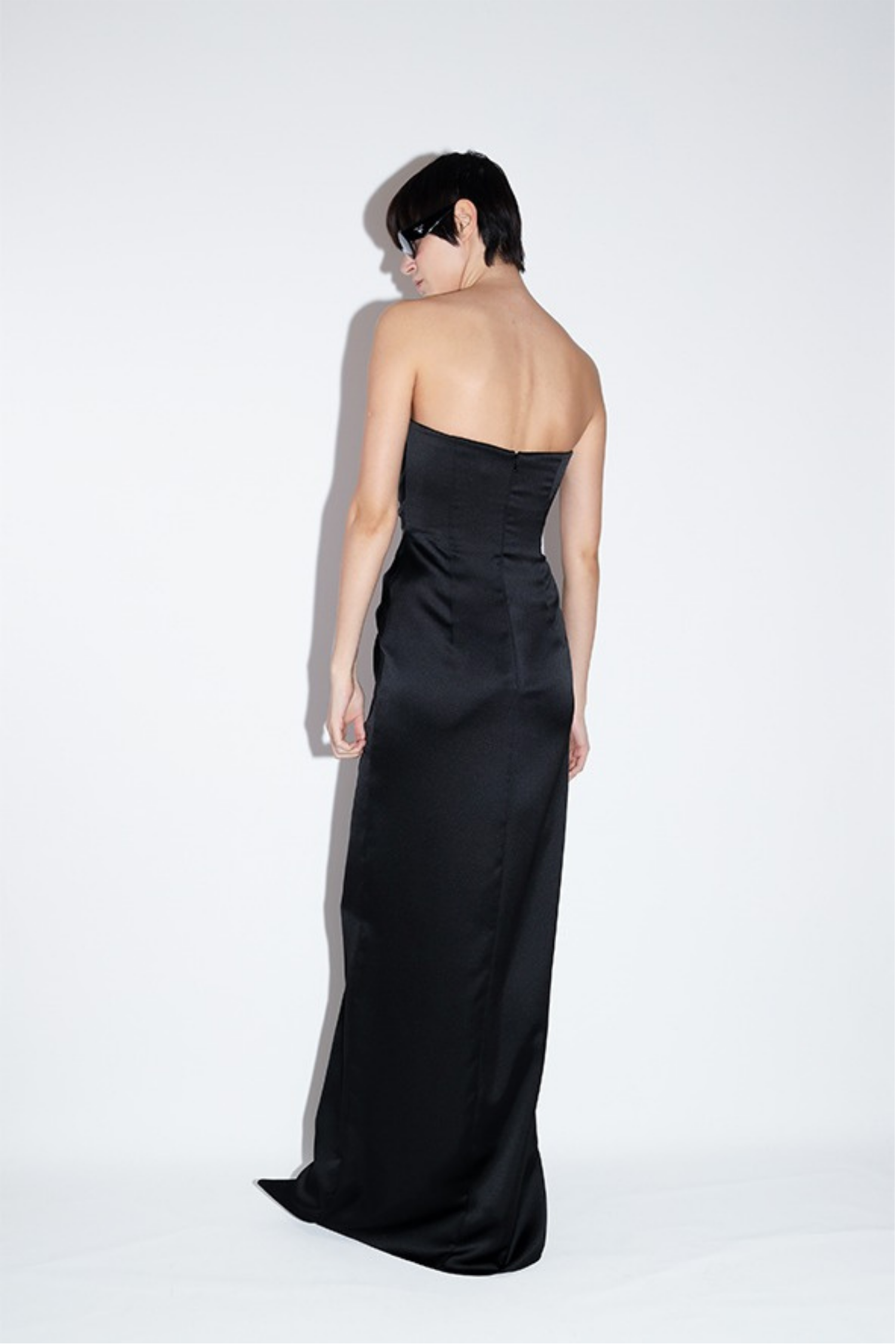 Sequined Satin Crepe Gown