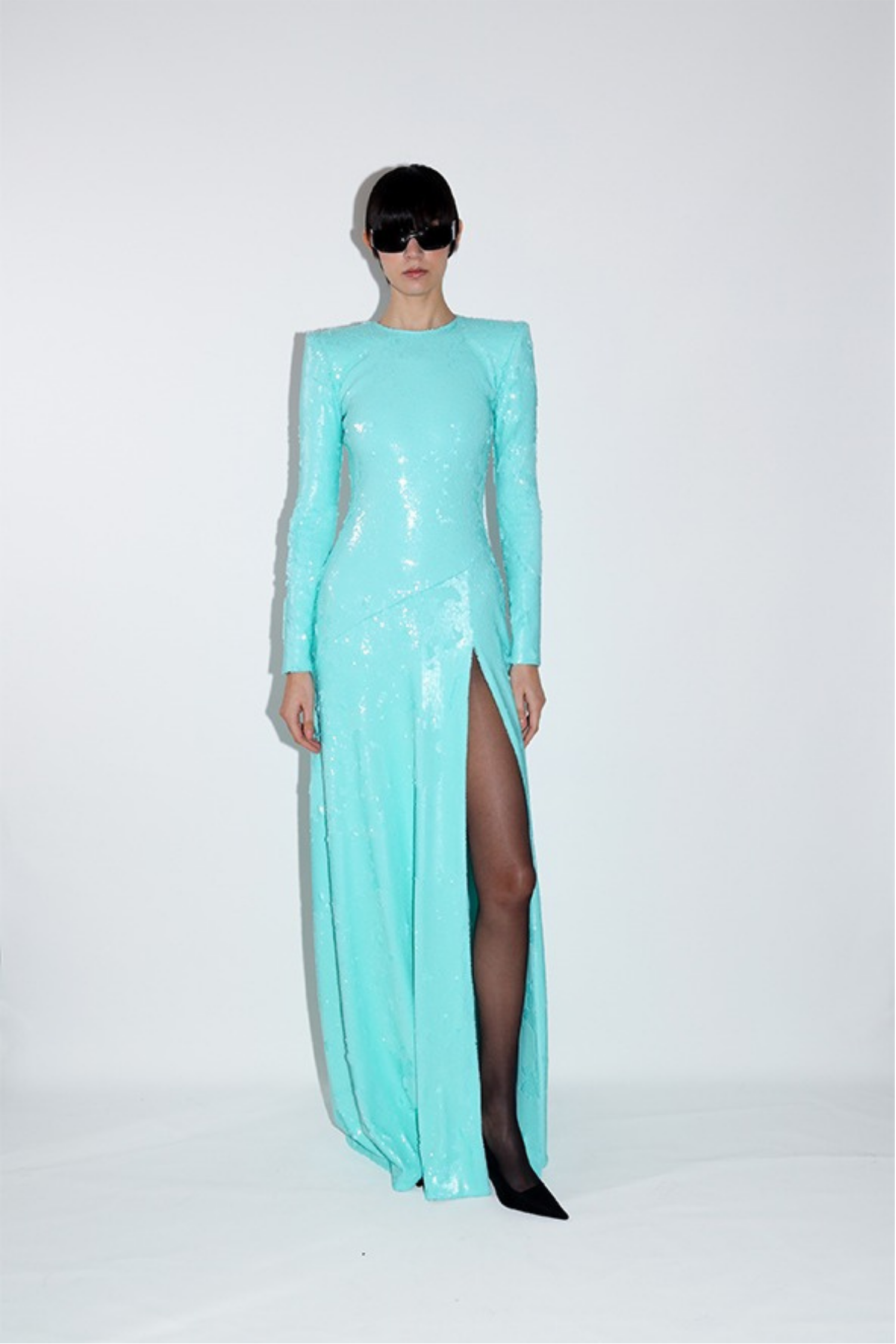 Sequined Bias-Cut Gown