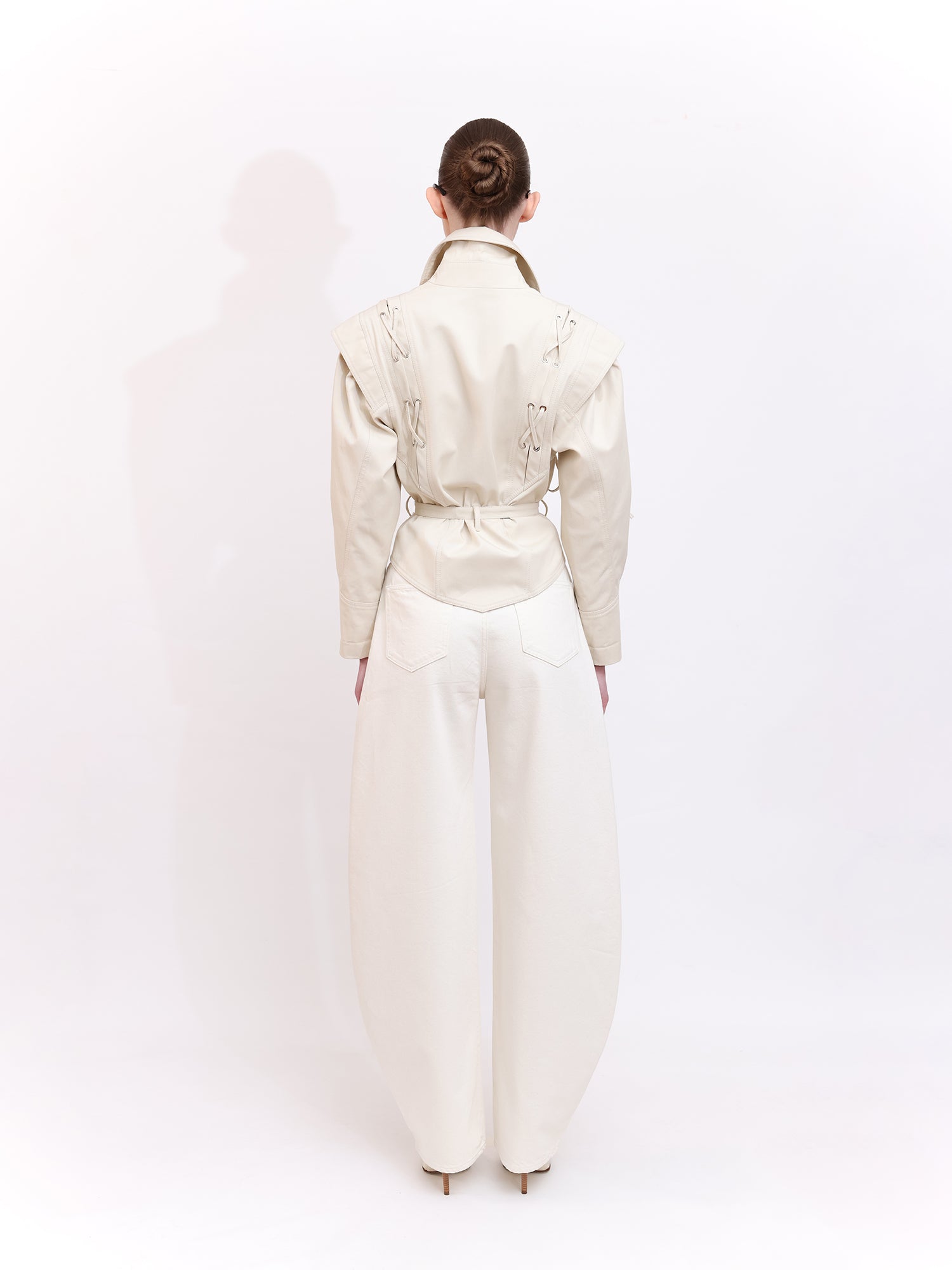 Tailored Blazer with Lace-Up Detail