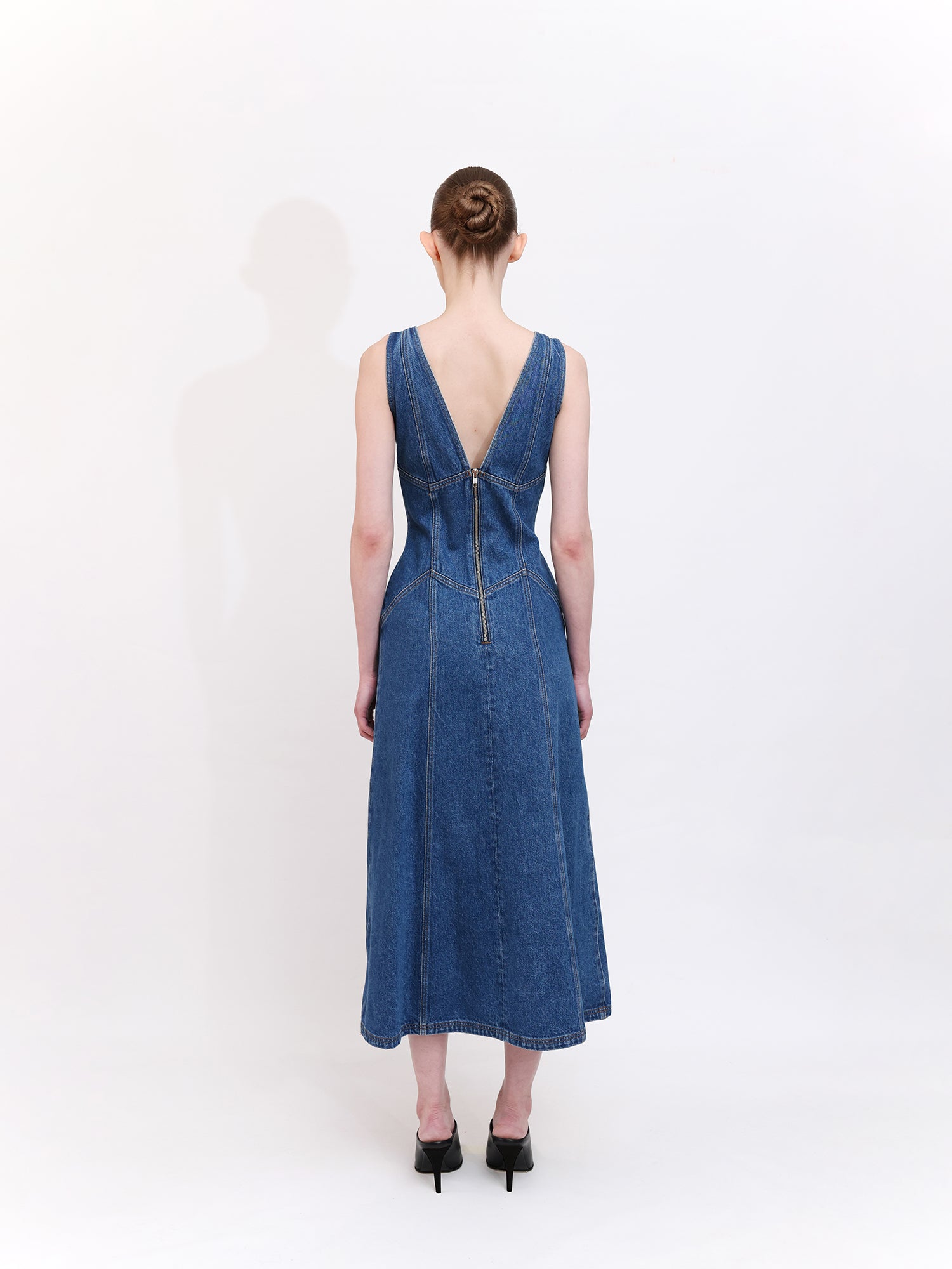 Signature V-Neck Denim Dress