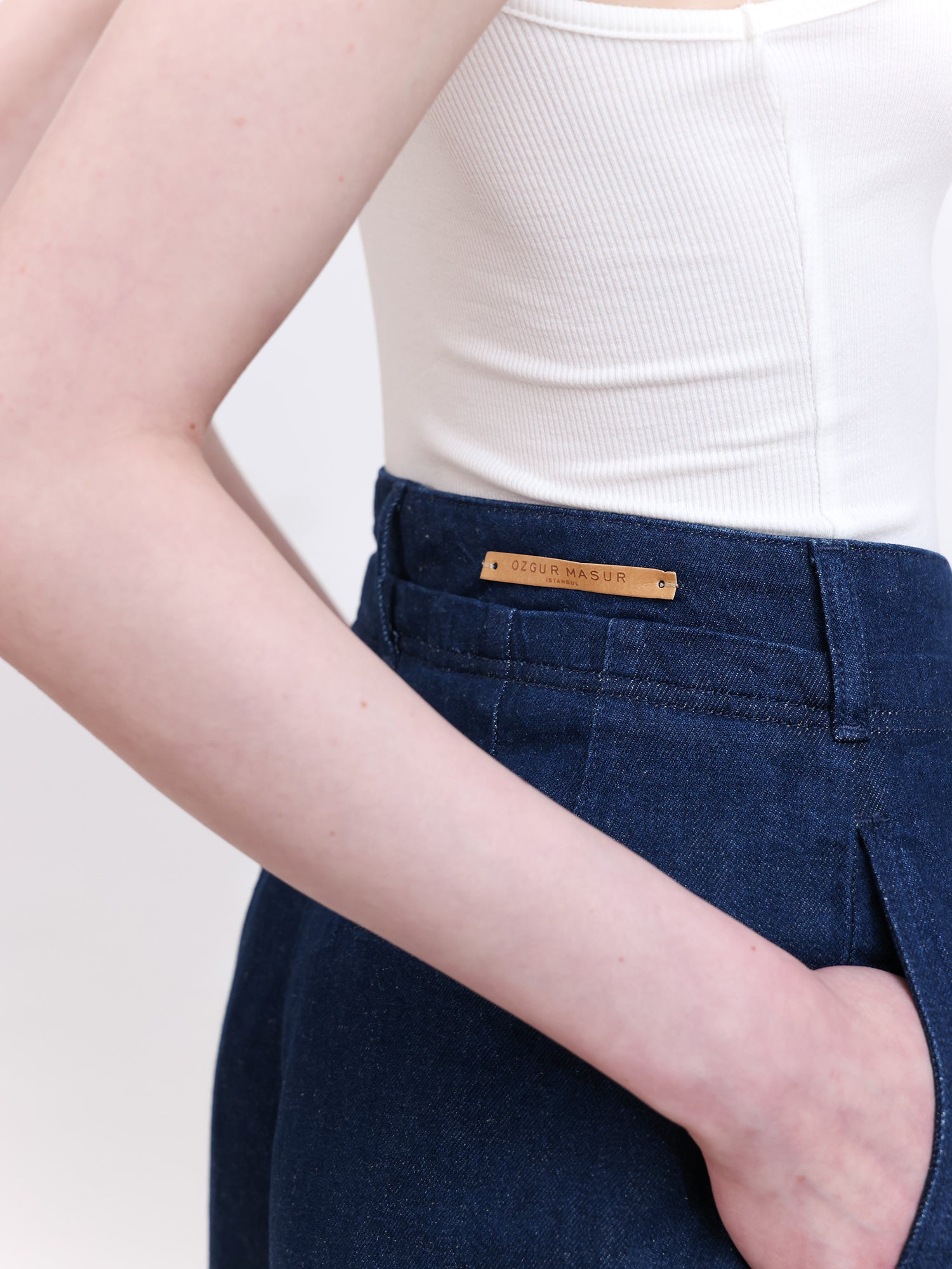 Linen Denim Mini Short