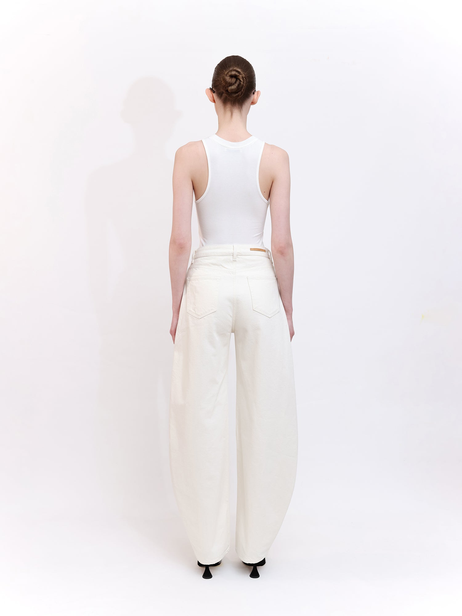 Soft Knit Halter Neck Tank Top in Ecru