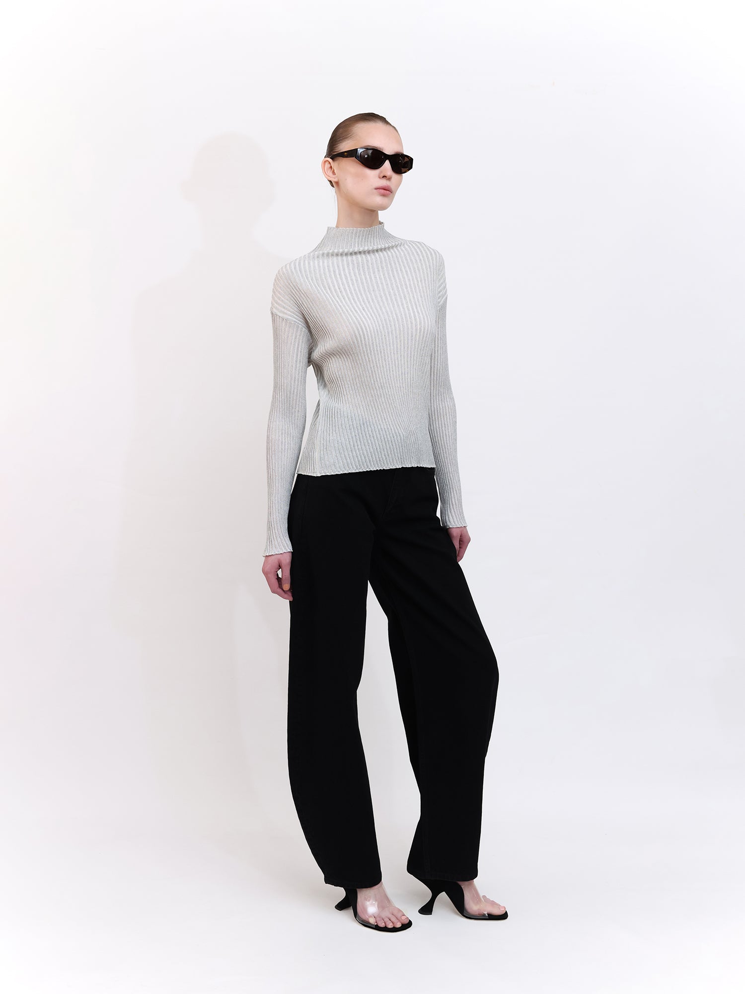 Soft Knit Top with Grey Striped