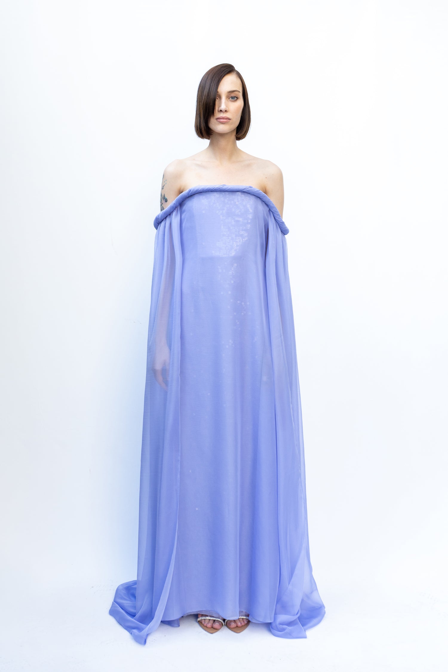 Off Shoulder Chiffon Gown