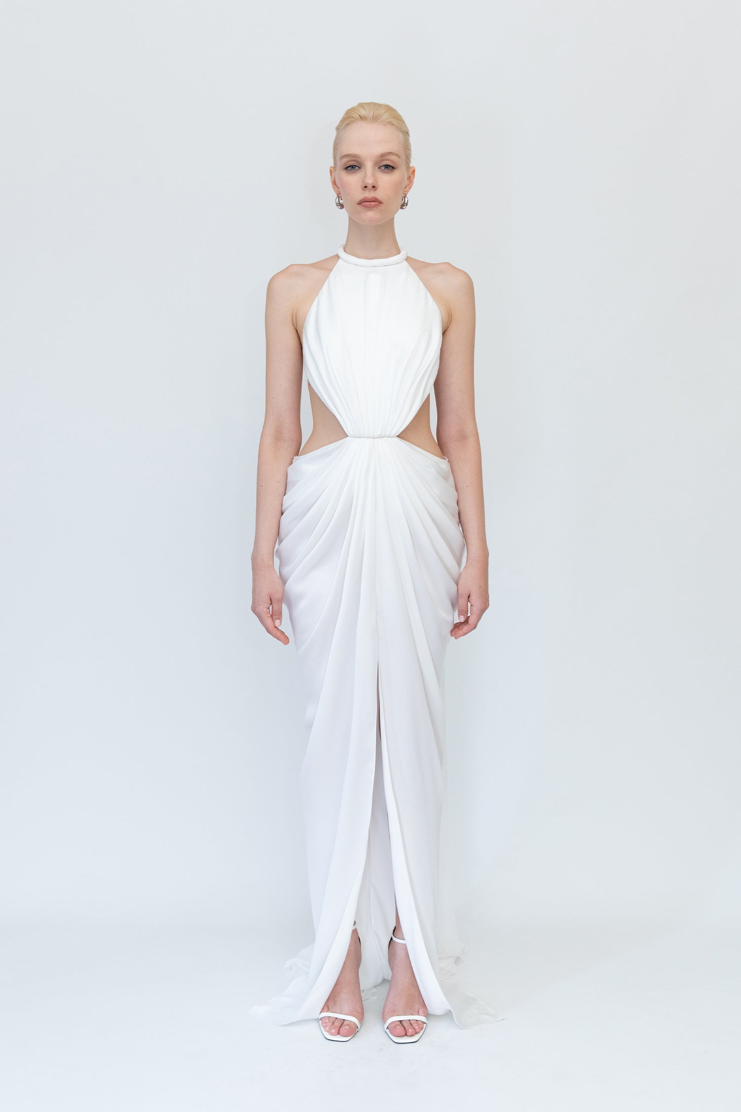 Halter Neck Off-White Gown