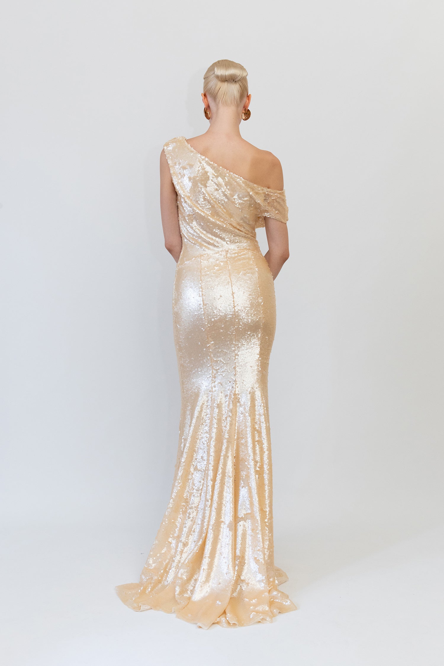 Sequined Mermaid Gown with Train