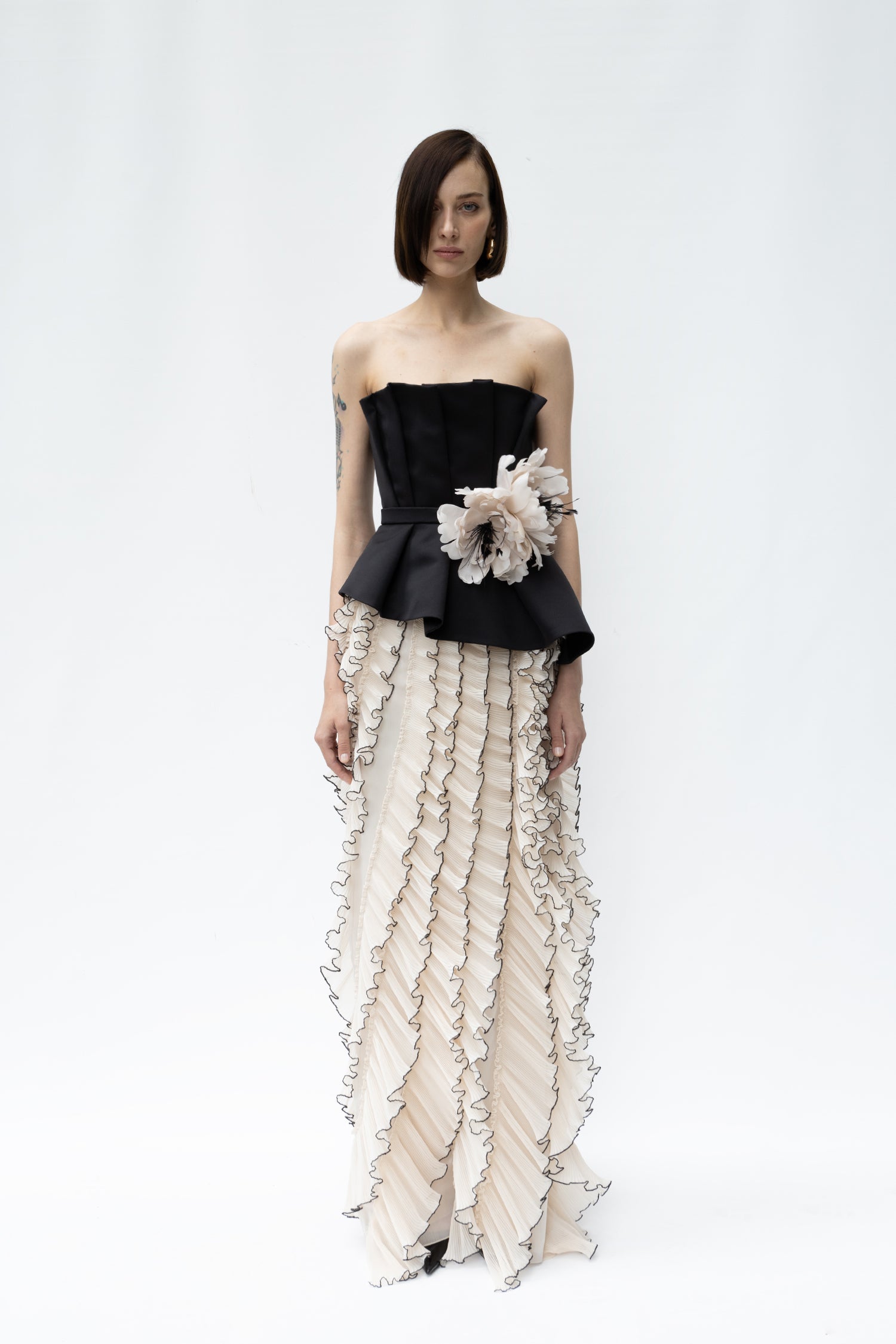 Organza Flower Detailed Gown