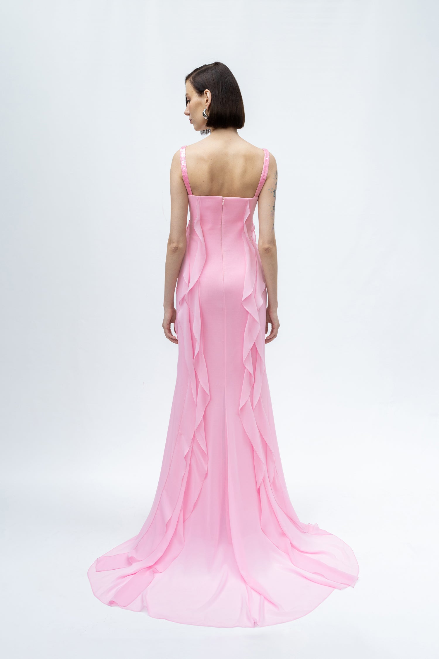 Sequined Chiffon Gown