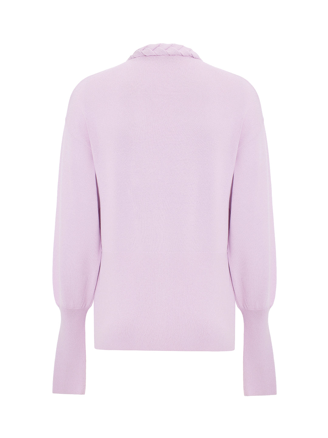 Soft Knit Cardigan With Braid Trim in Lavender