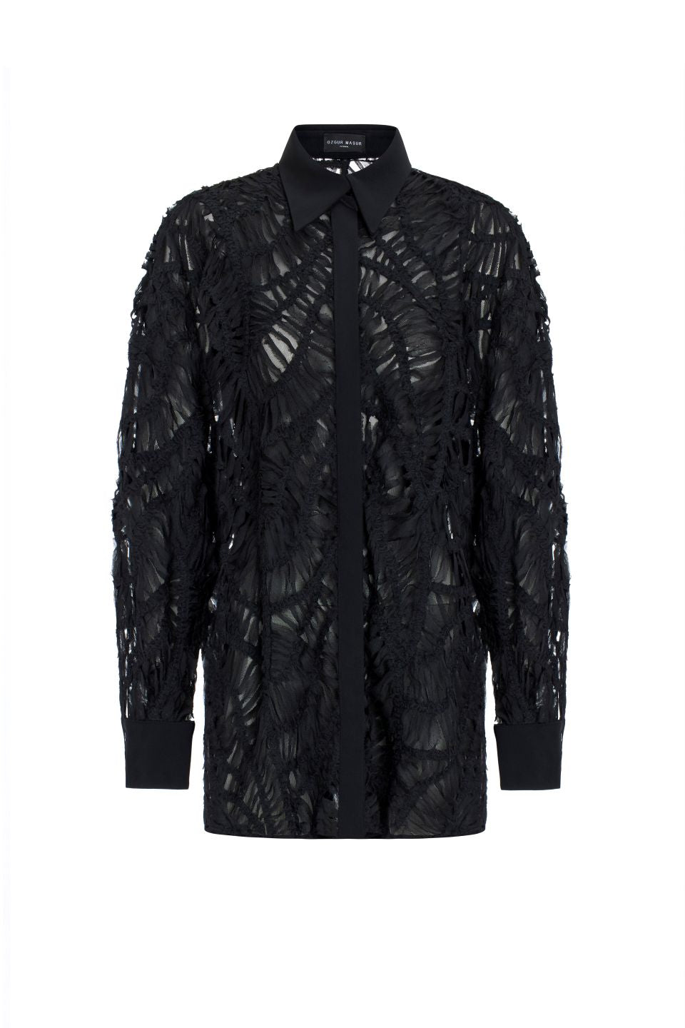 Black Sheer Lace Shirt
