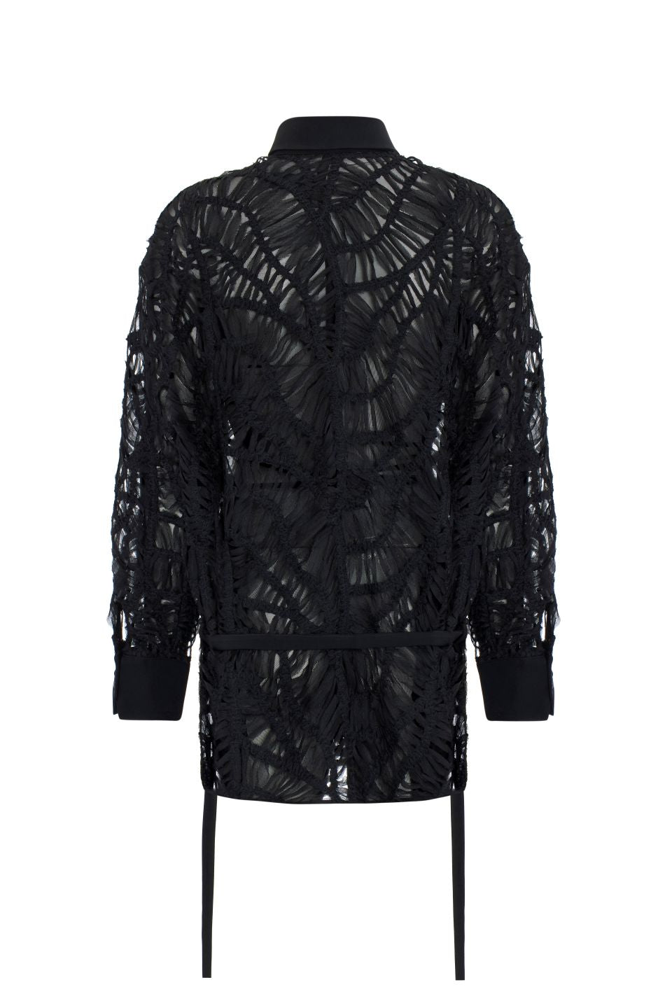 Black Sheer Lace Shirt