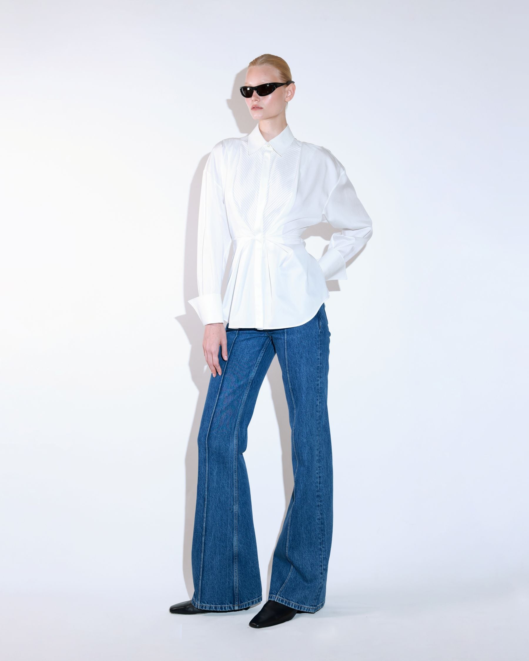 Tailored White Shirt with Waist Shaping
