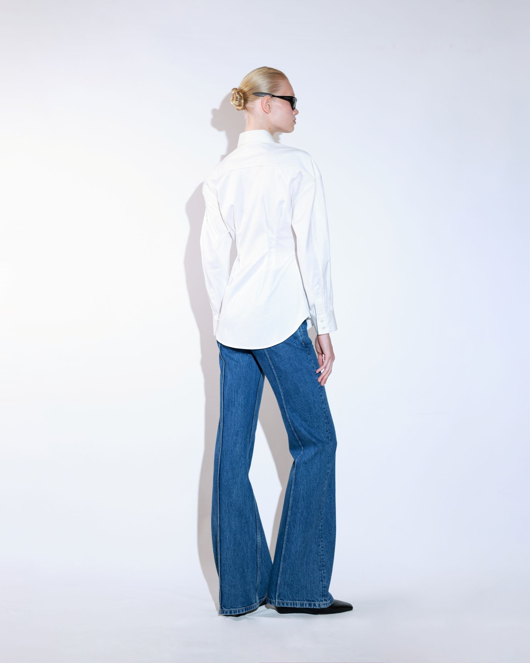 White Striped Button-Up Shirt