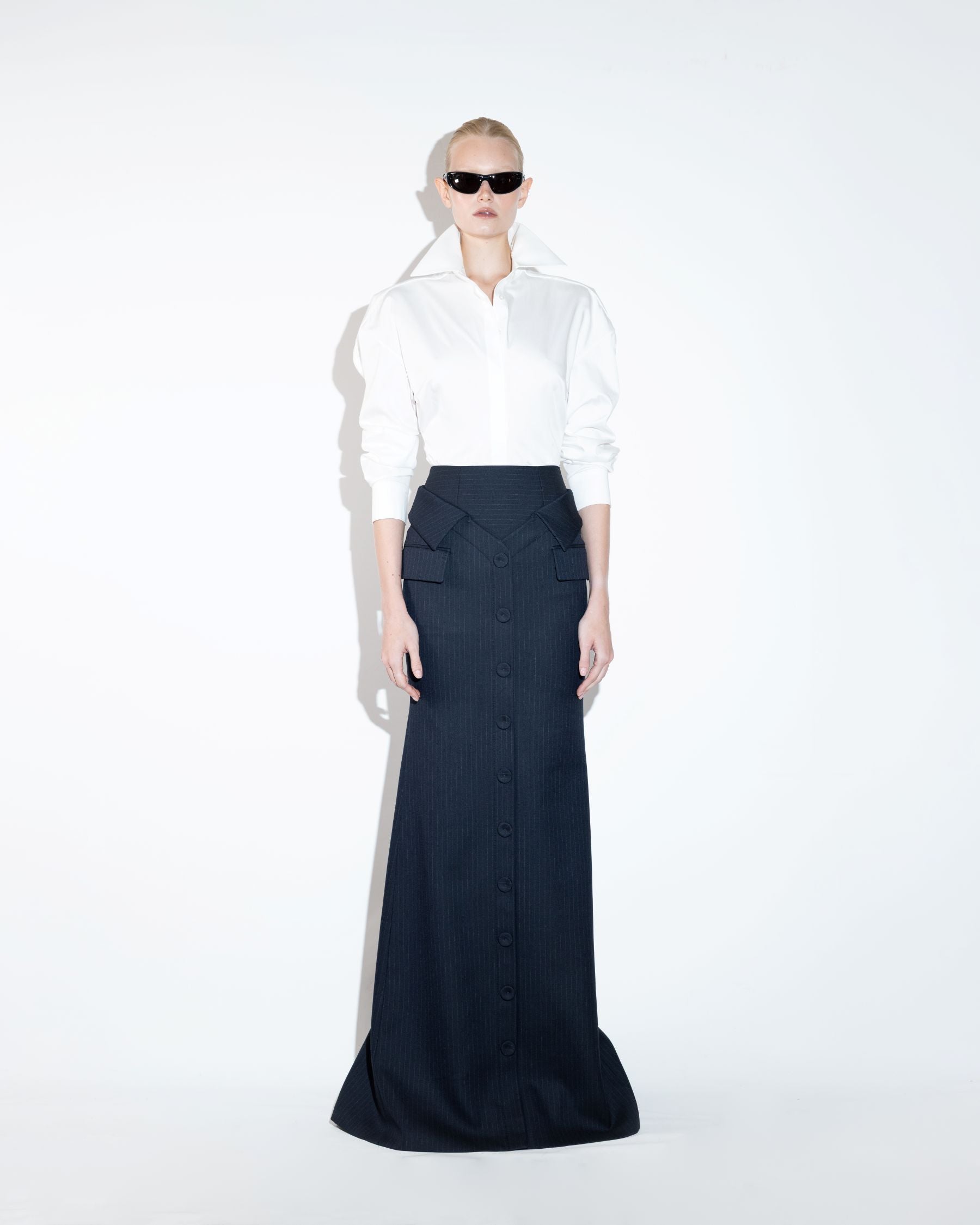 Button-Front Skirt